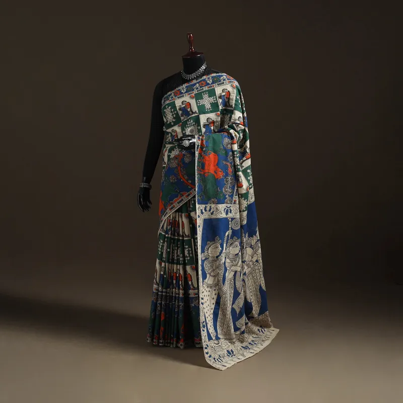 Printed Cotton Kalamkari Saree 47 made by Itokri