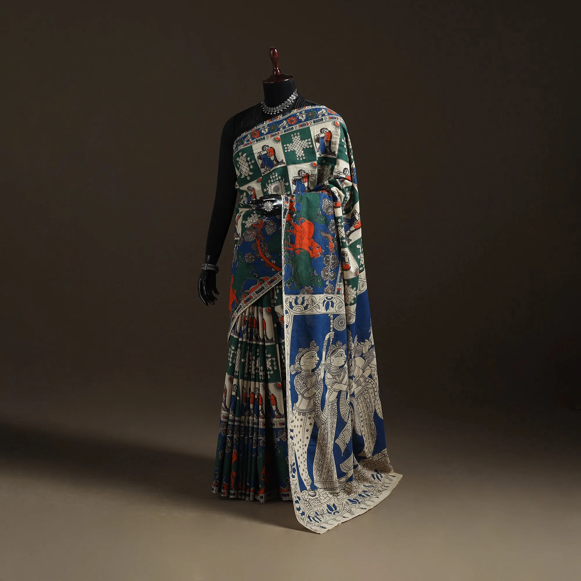 Printed Cotton Kalamkari Saree 47 sold by Itokri