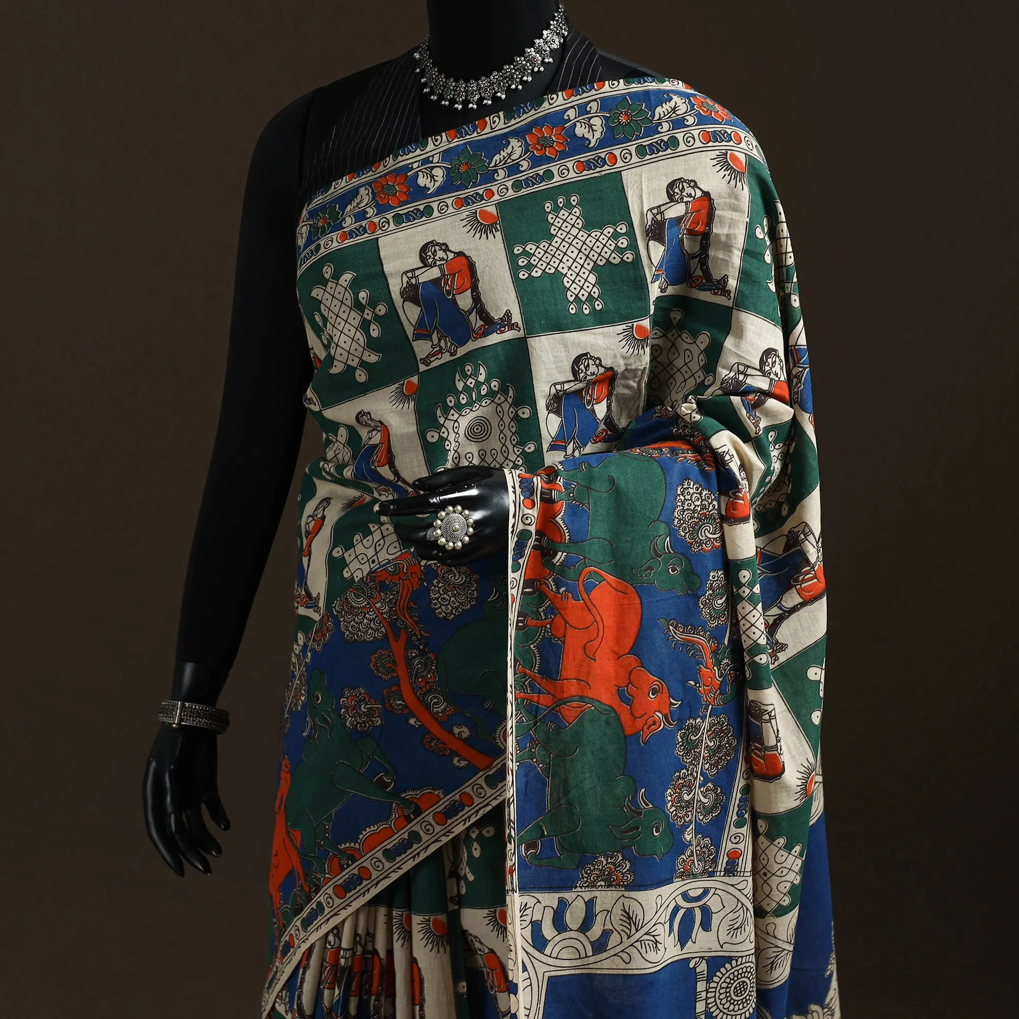 Printed Cotton Kalamkari Saree 47 sold by Itokri product image thumbnail 2