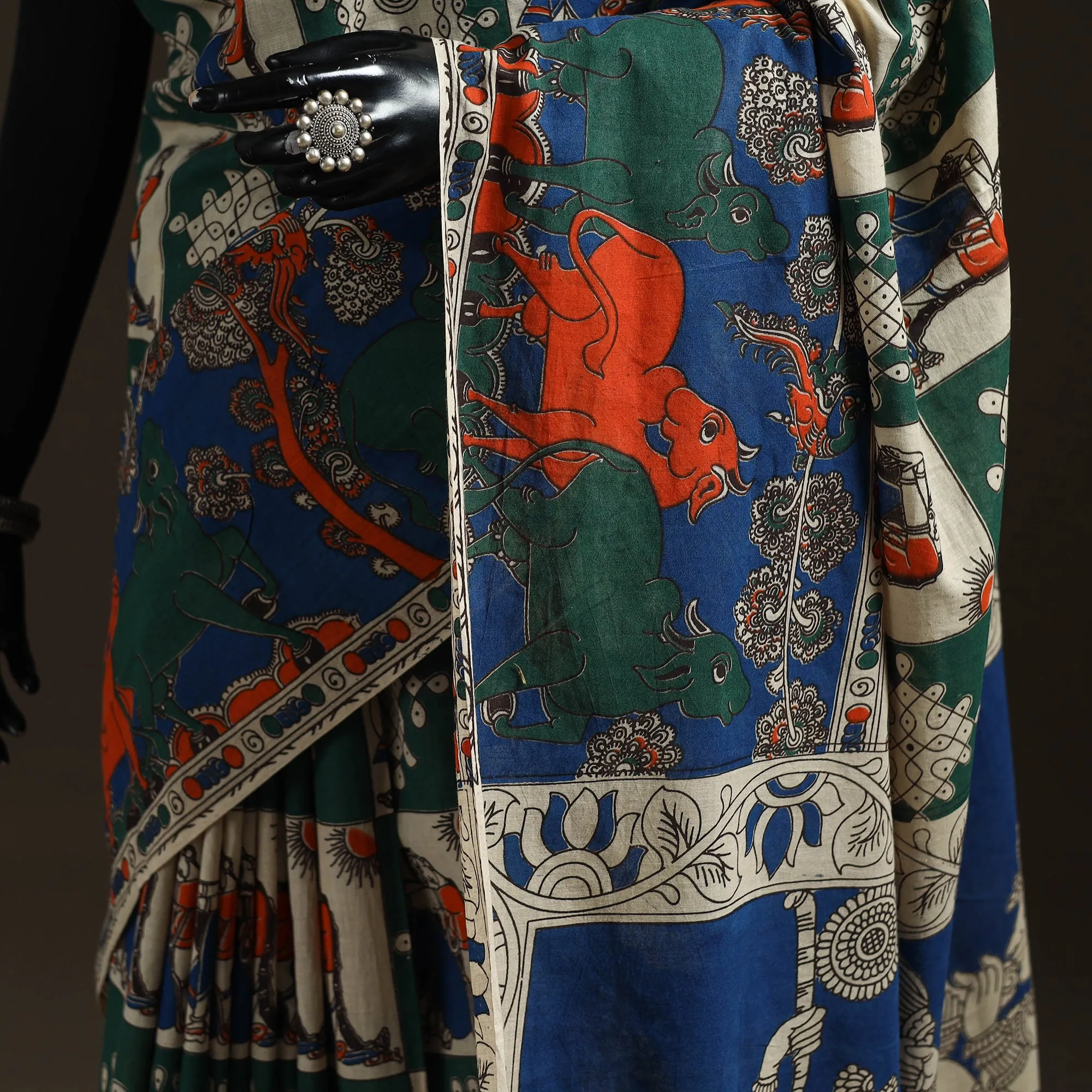 Printed Cotton Kalamkari Saree 47 sold by Itokri product image thumbnail 3