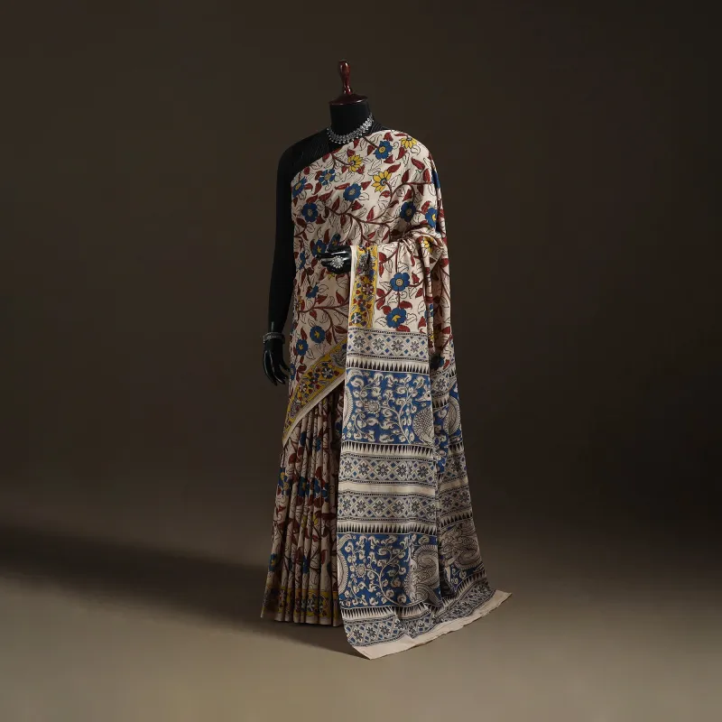 Printed Cotton Kalamkari Saree 50 made by Itokri