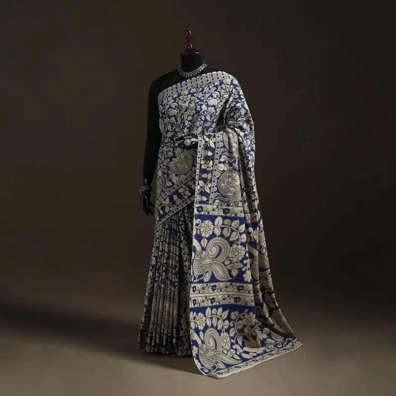 Printed Cotton Kalamkari Saree 07 made by Itokri