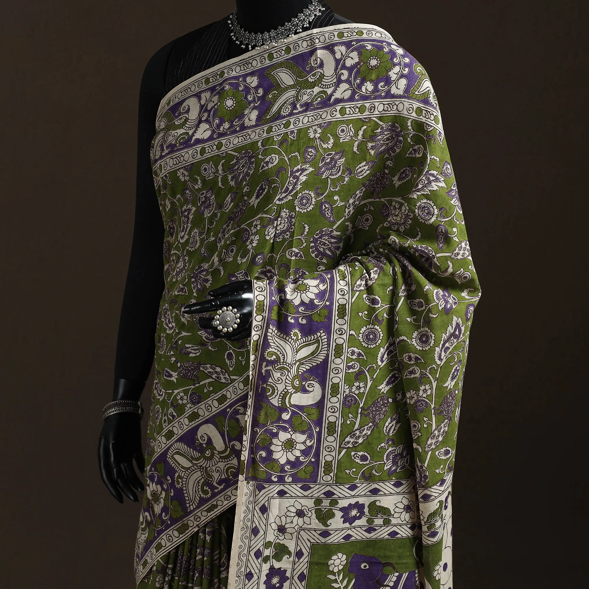 Printed Cotton Kalamkari Saree 10 sold by Itokri product image thumbnail 2