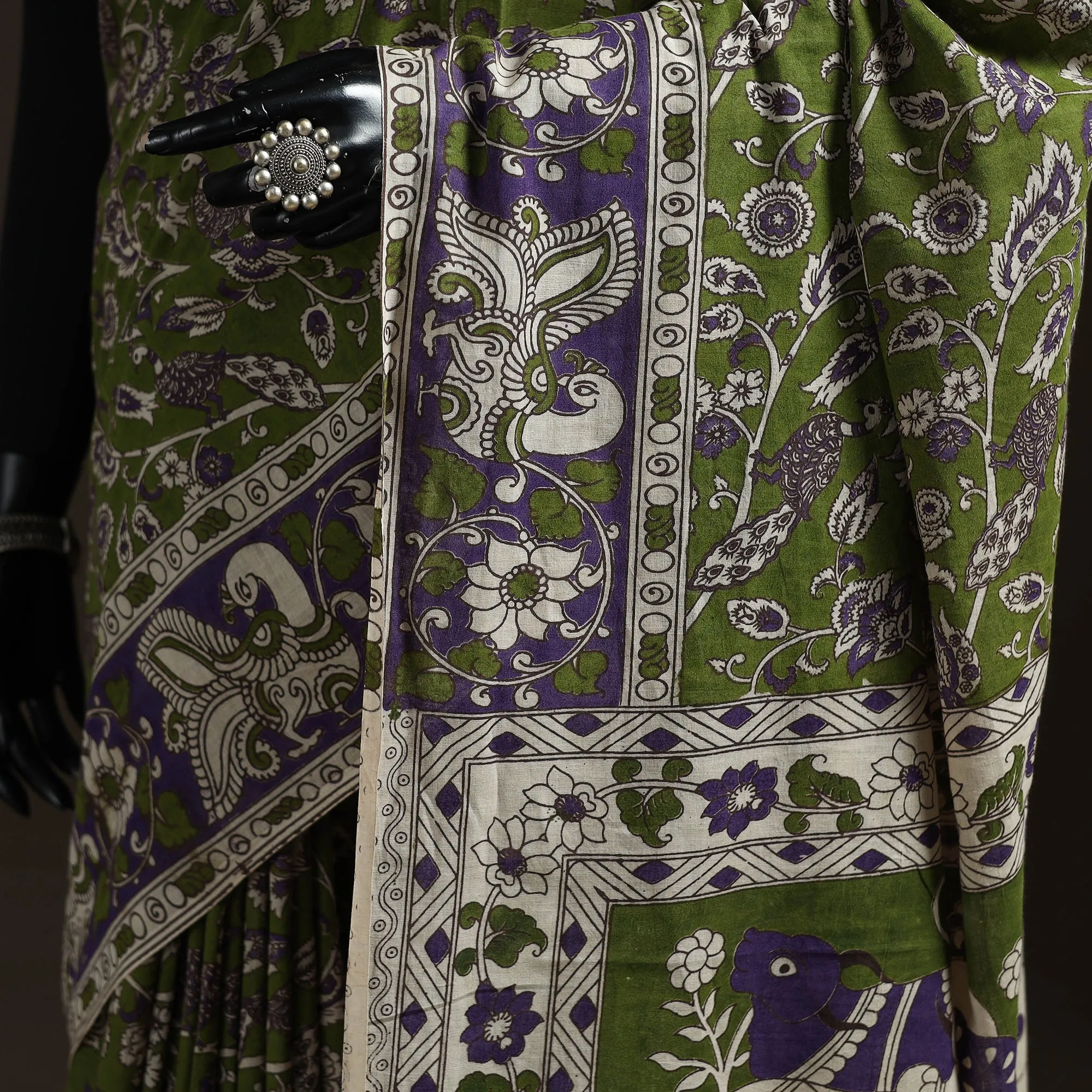 Printed Cotton Kalamkari Saree 10 sold by Itokri product image thumbnail 3