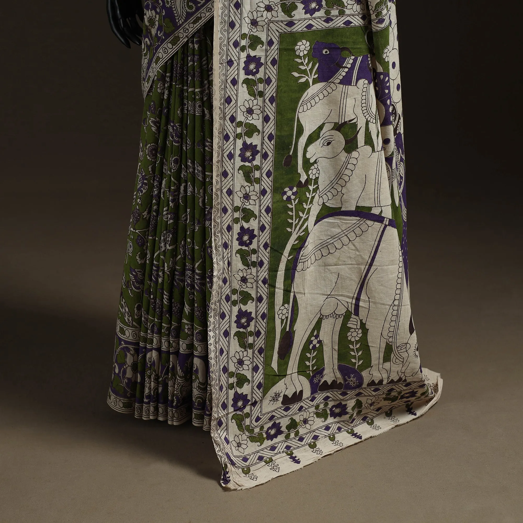 Printed Cotton Kalamkari Saree 10 sold by Itokri product image thumbnail 4