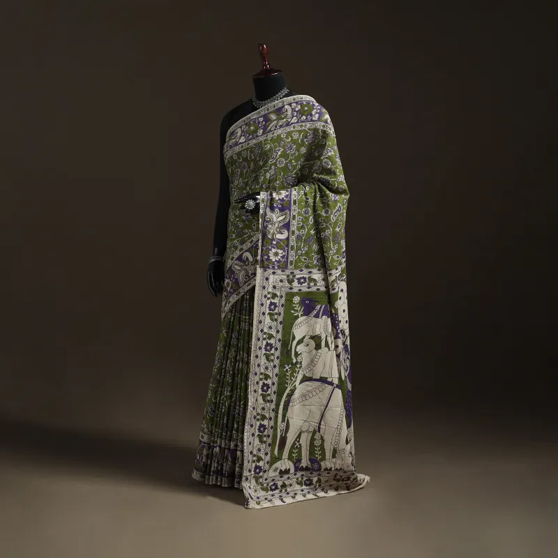 Printed Cotton Kalamkari Saree 10 made by Itokri