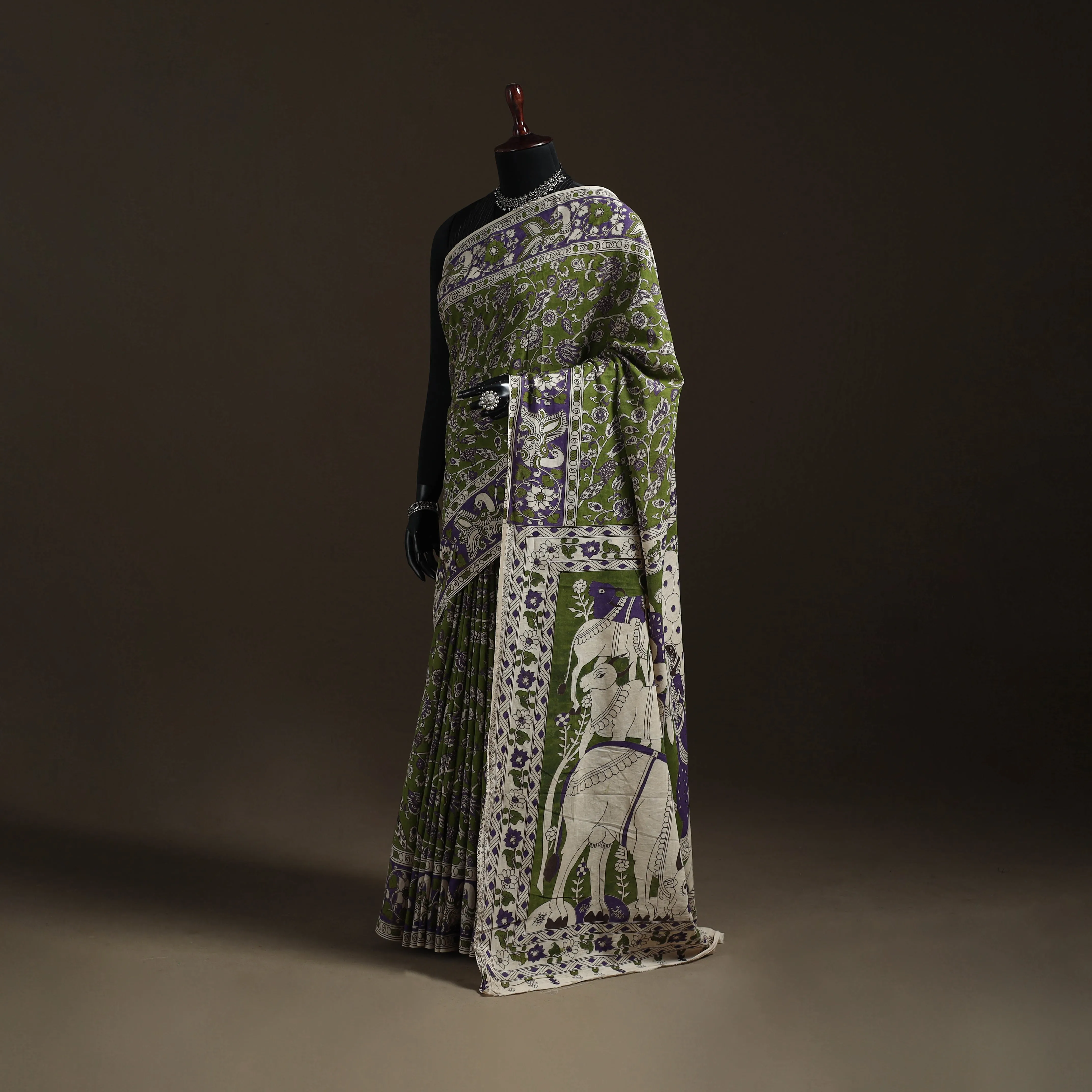 Printed Cotton Kalamkari Saree 10 sold by Itokri