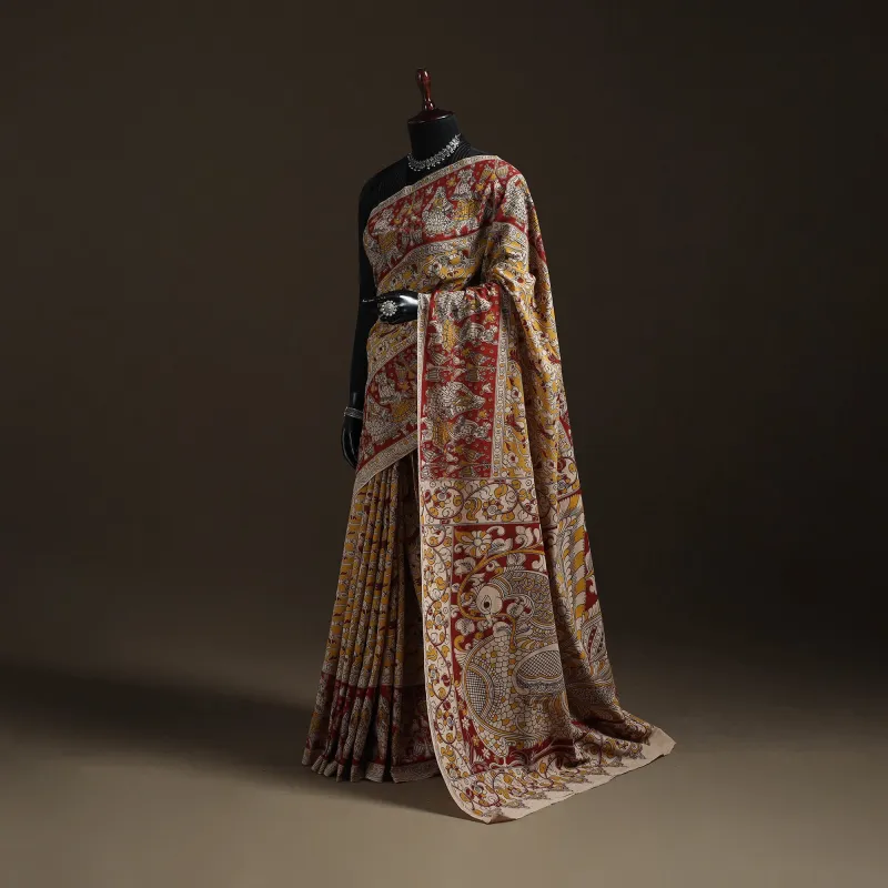 Printed Cotton Kalamkari Saree 15 made by Itokri