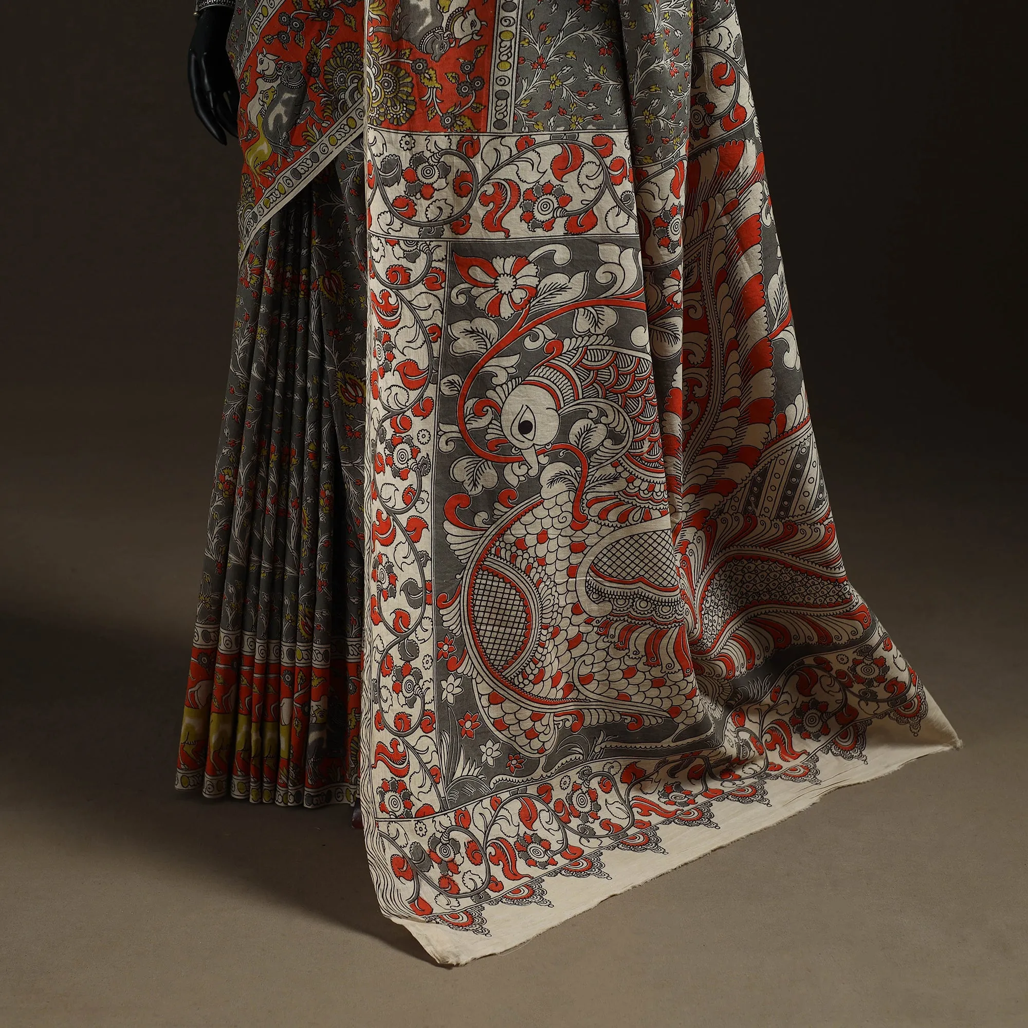 Printed Cotton Kalamkari Saree 13 sold by Itokri product image thumbnail 4