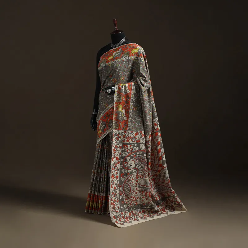Printed Cotton Kalamkari Saree 13 made by Itokri