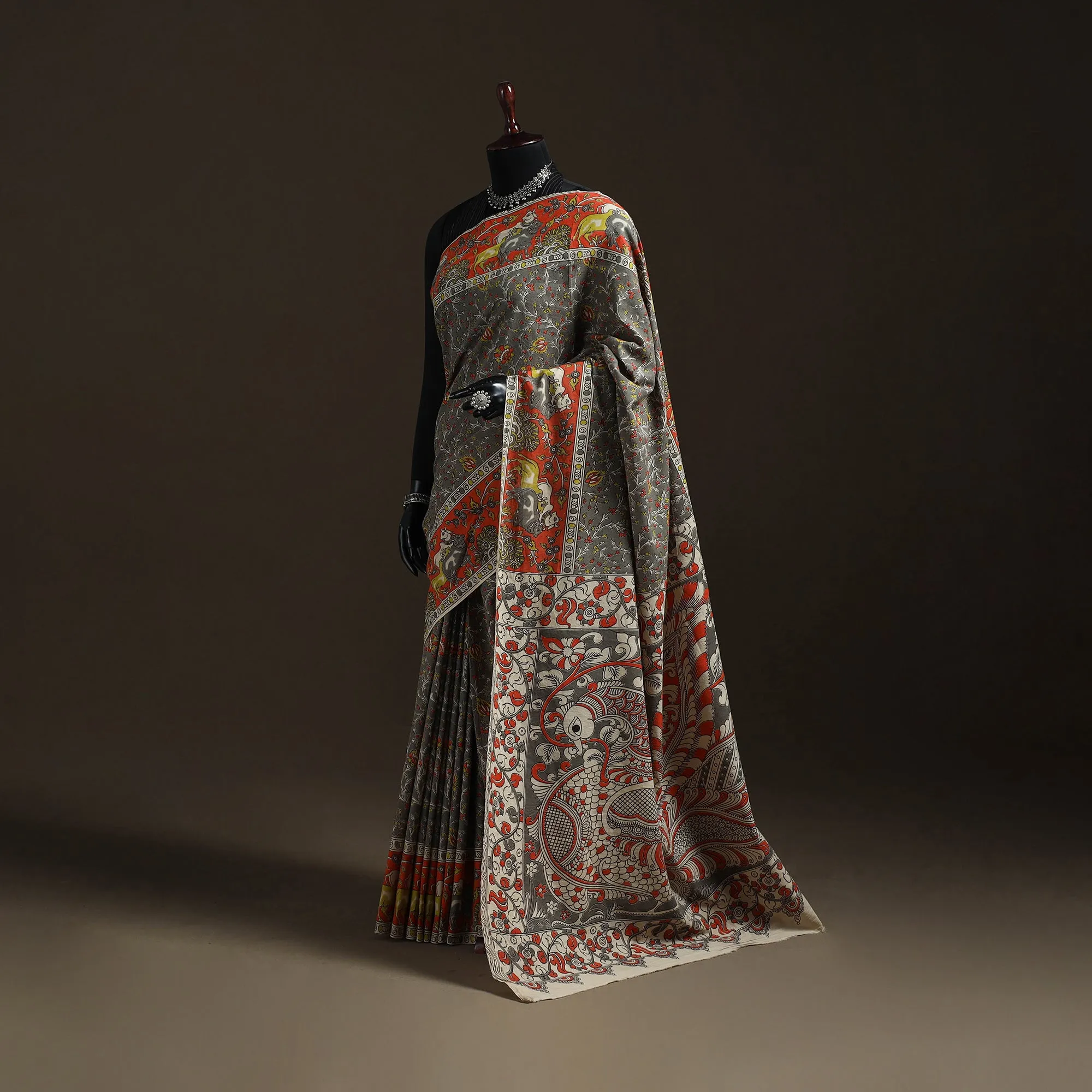Printed Cotton Kalamkari Saree 13 sold by Itokri