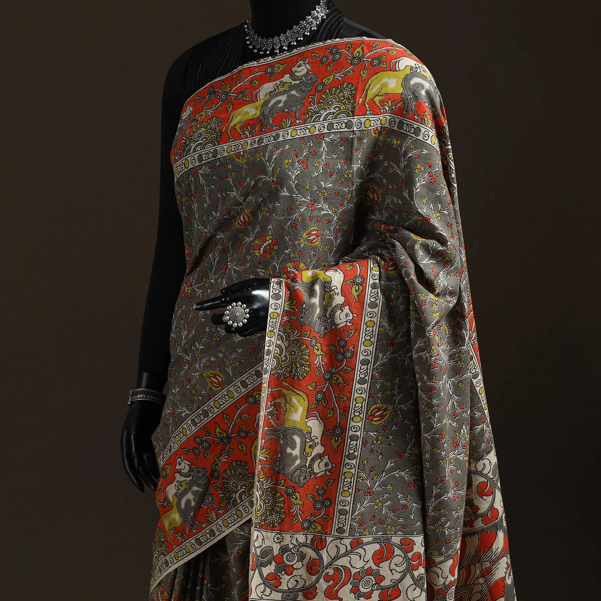 Printed Cotton Kalamkari Saree 13 sold by Itokri product image thumbnail 2
