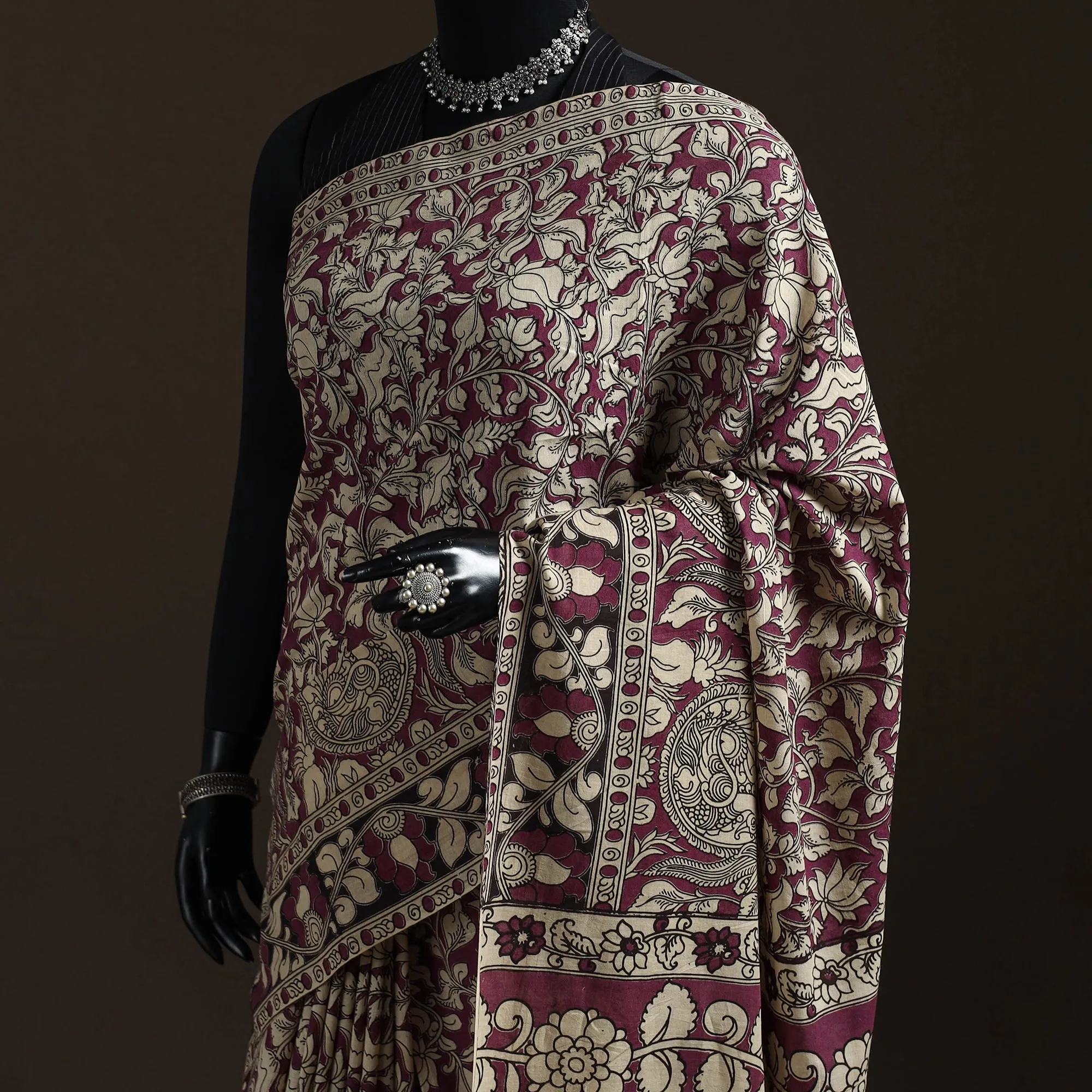 Printed Cotton Kalamkari Saree 12 sold by Itokri product image thumbnail 2