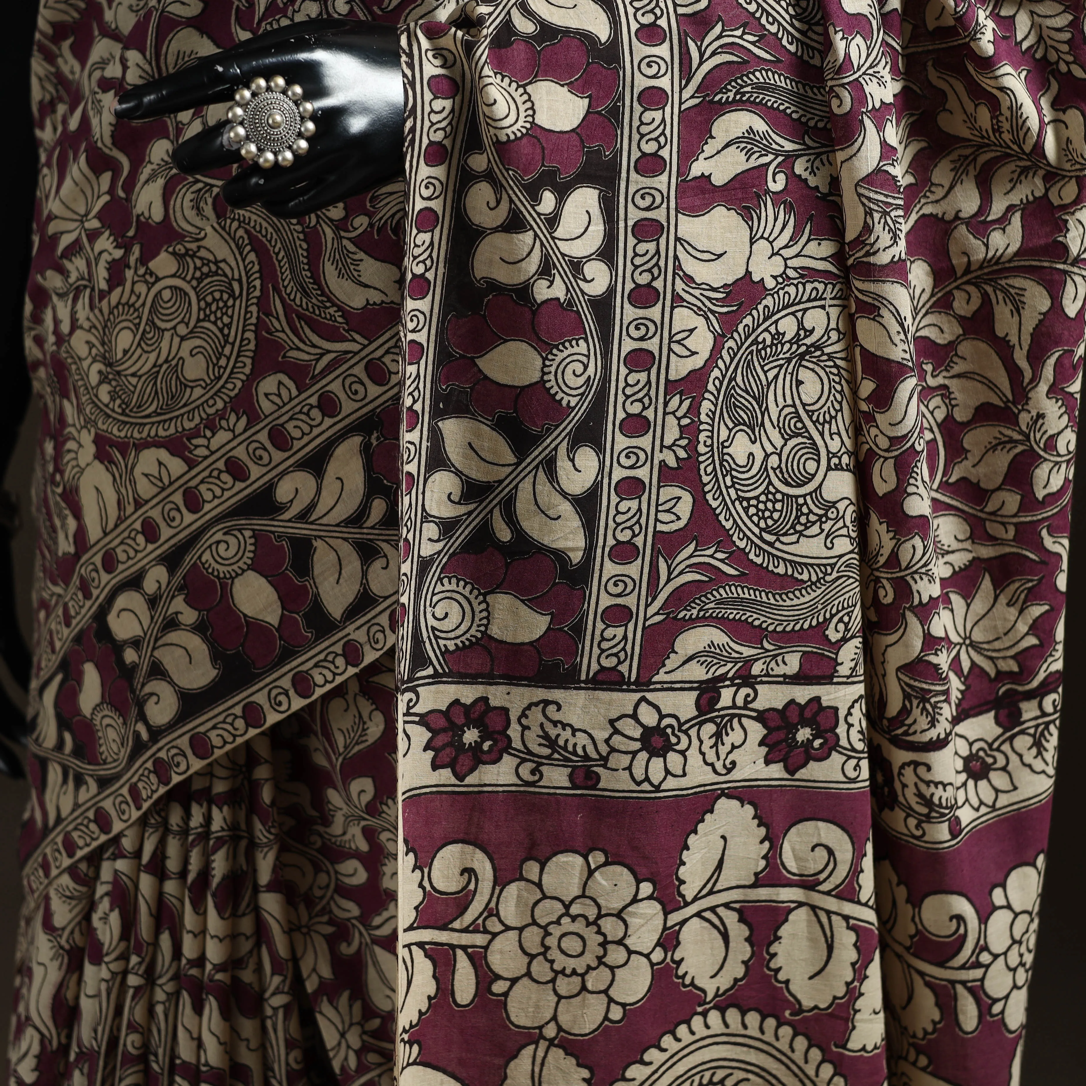 Printed Cotton Kalamkari Saree 12 sold by Itokri product image thumbnail 3