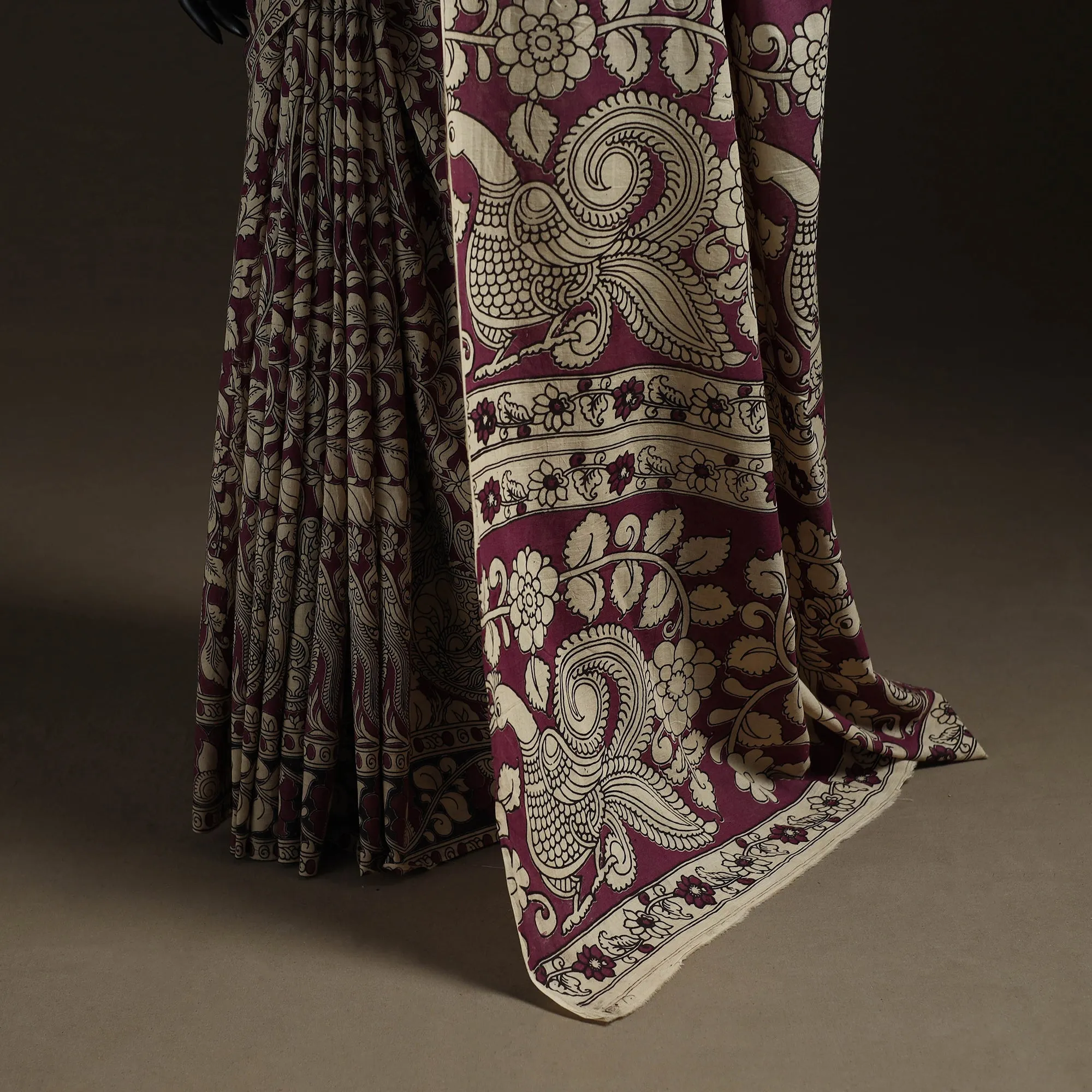 Printed Cotton Kalamkari Saree 12 sold by Itokri product image thumbnail 4