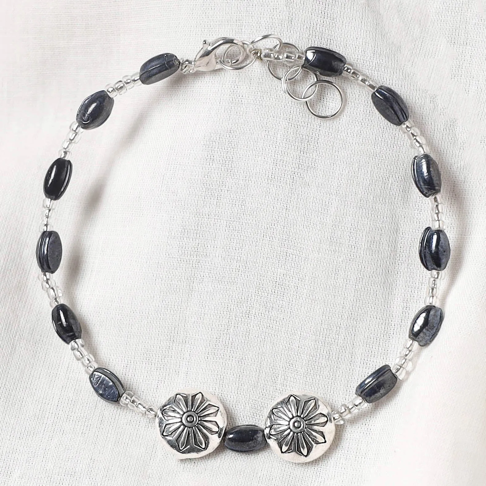 Grey - Handcrafted Stone Work GS Anklet 02 sold by Itokri product image thumbnail 2
