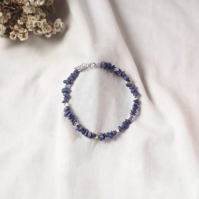 Blue - Handcrafted Stone Work GS Anklet 14 made by Itokri