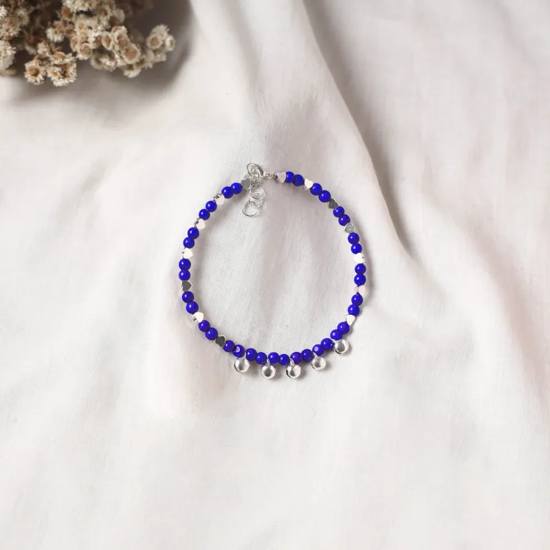 Blue - Handcrafted Stone Work GS Anklet 12 made by Itokri