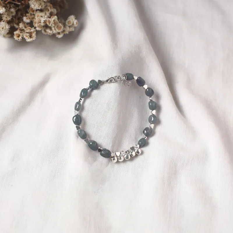 Grey - Handcrafted Stone Work GS Anklet 15 made by Itokri