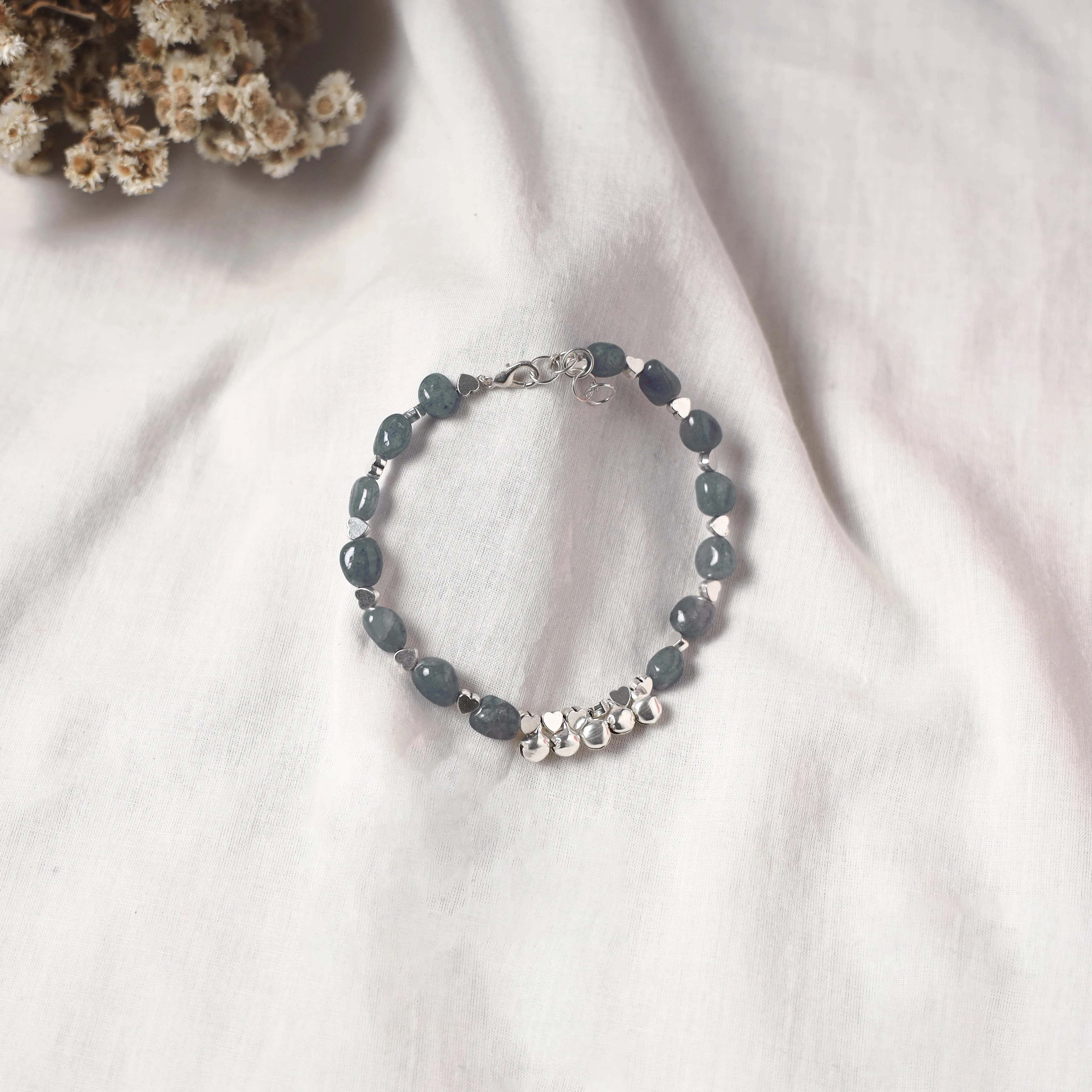 Grey - Handcrafted Stone Work GS Anklet 15 sold by Itokri