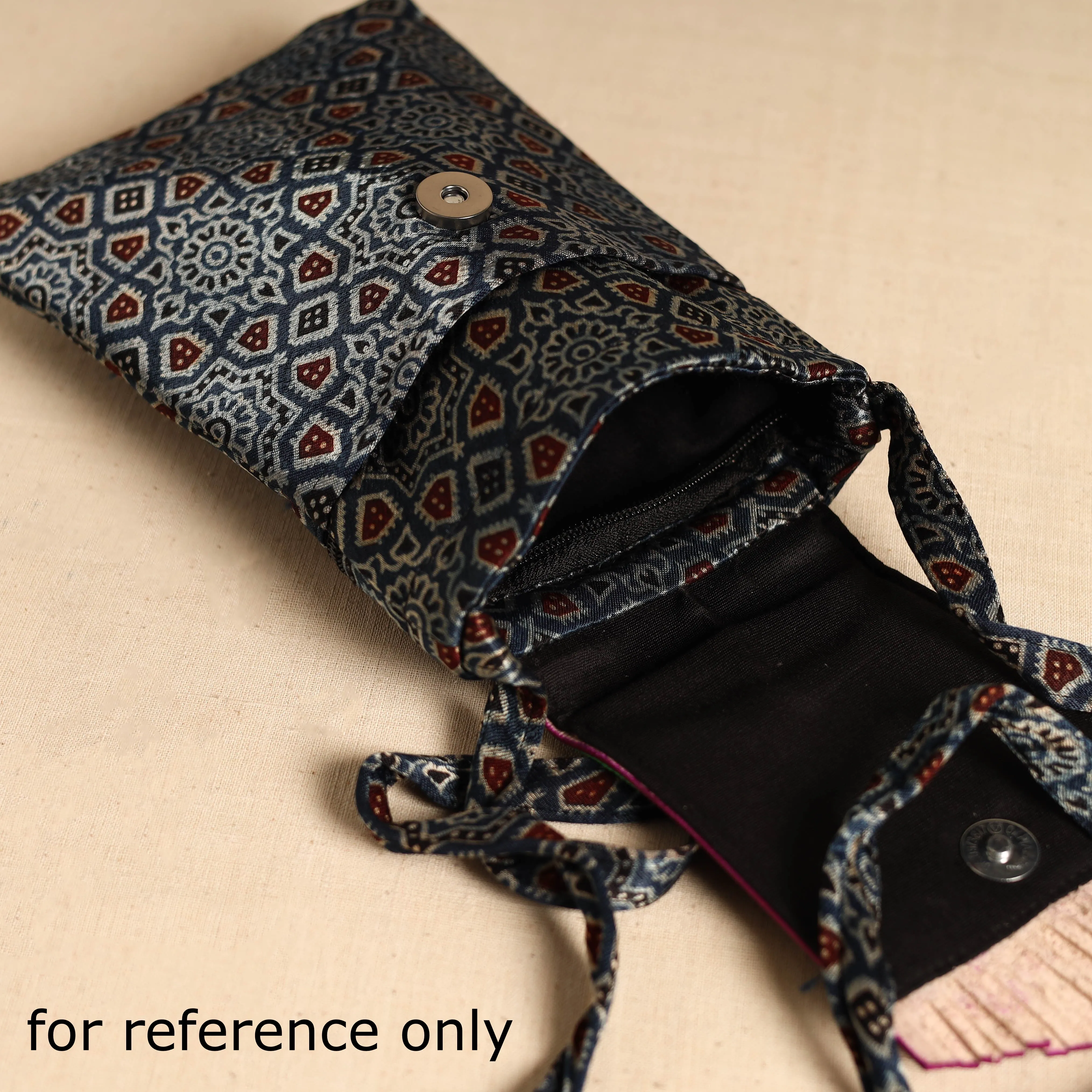 Traditional Kutch Mashru Silk Leather Flap Sling Bag 63 sold by Itokri product image thumbnail 5