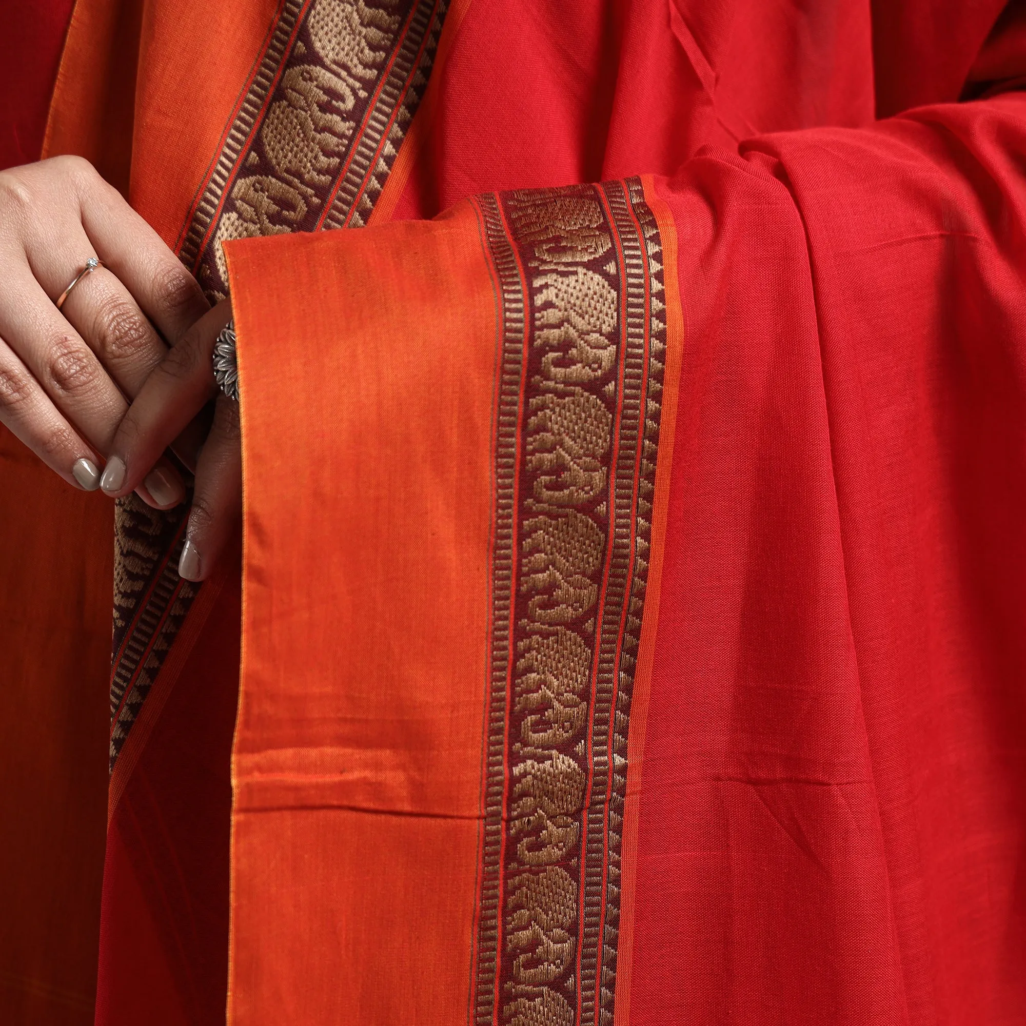 Red - Dharwad Cotton Kurta with Palazzo & Dupatta Set sold by Itokri product image thumbnail 5