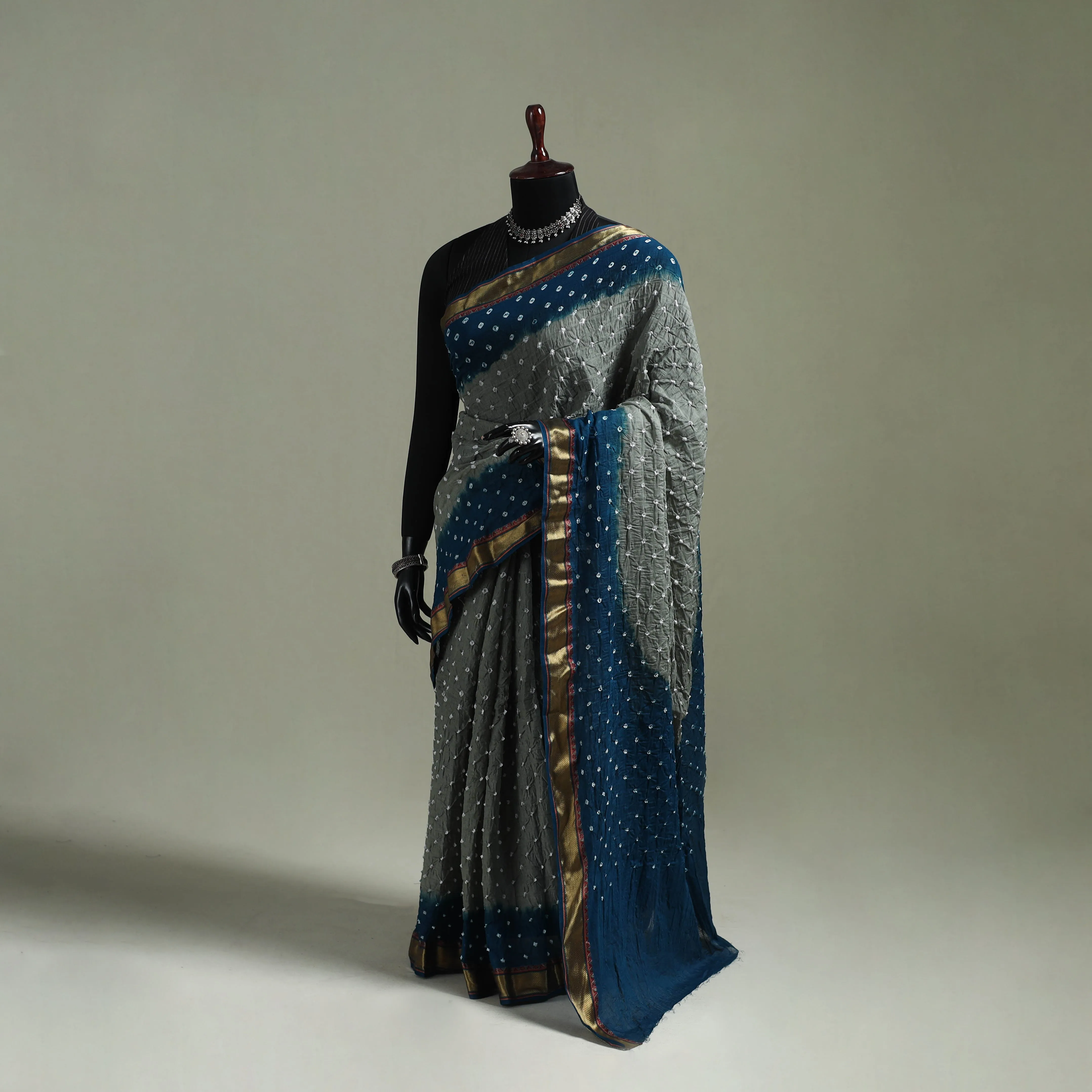 Kutch Tie-Dye Bandhani Cotton Saree with Blouse Piece 51 sold by Itokri