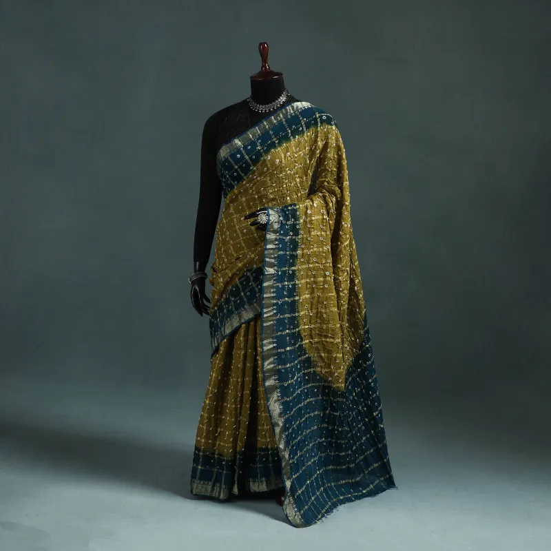Kutch Tie-Dye Bandhani Cotton Saree with Blouse Piece 01 made by Itokri