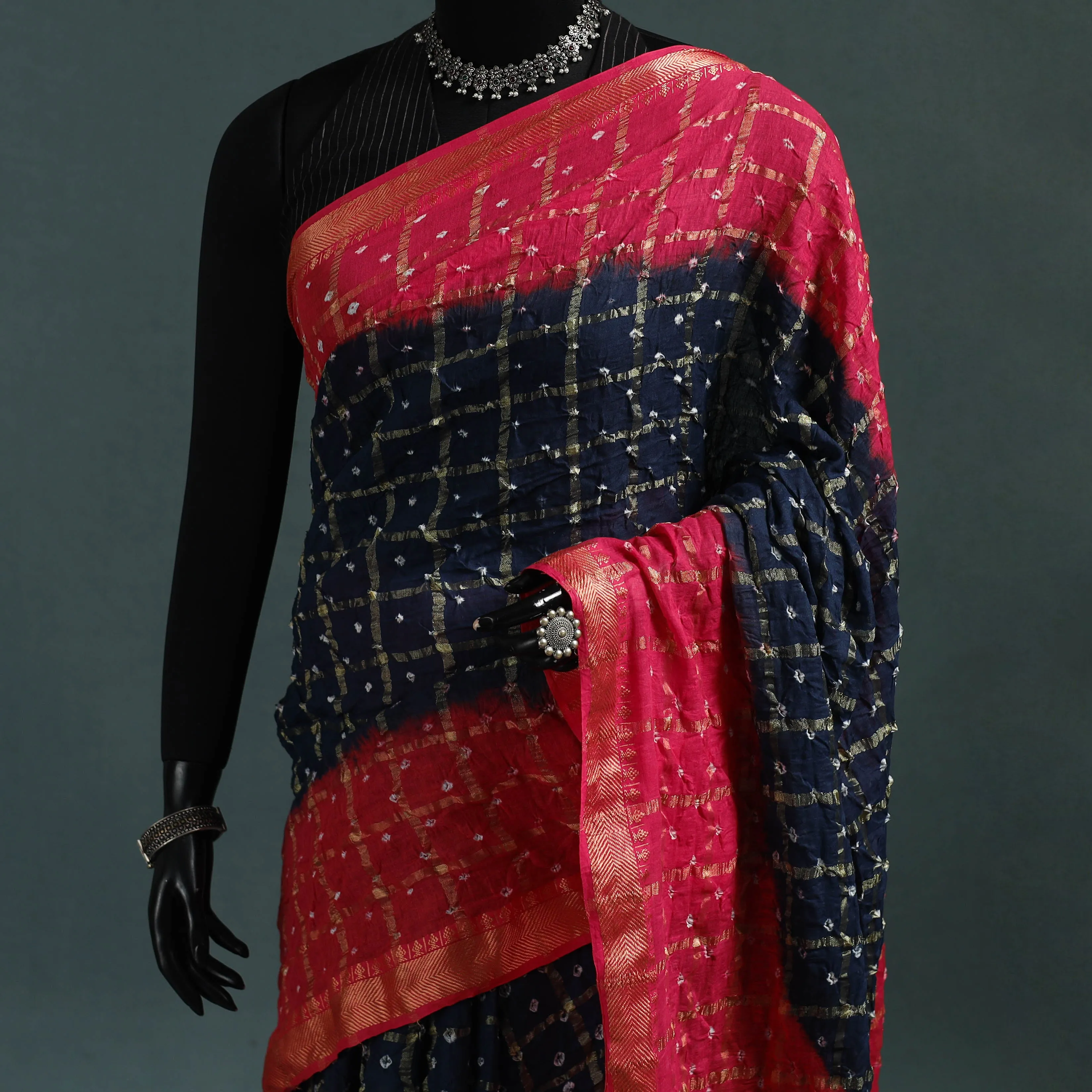 Kutch Tie-Dye Bandhani Cotton Saree with Blouse Piece 09 sold by Itokri product image thumbnail 2
