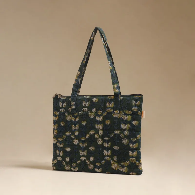 Blue - Quilted Fabric Handcrafted Handbag 25 made by Itokri