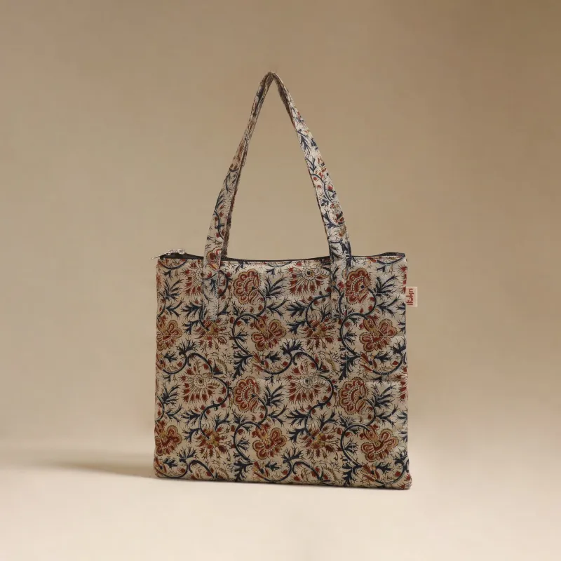 Beige - Quilted Fabric Handcrafted Handbag 23 made by Itokri