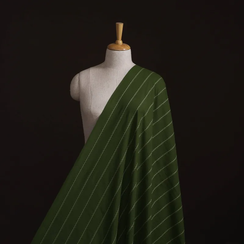 Green - Prewashed Cotton Jacquard Fabric 14 made by Itokri