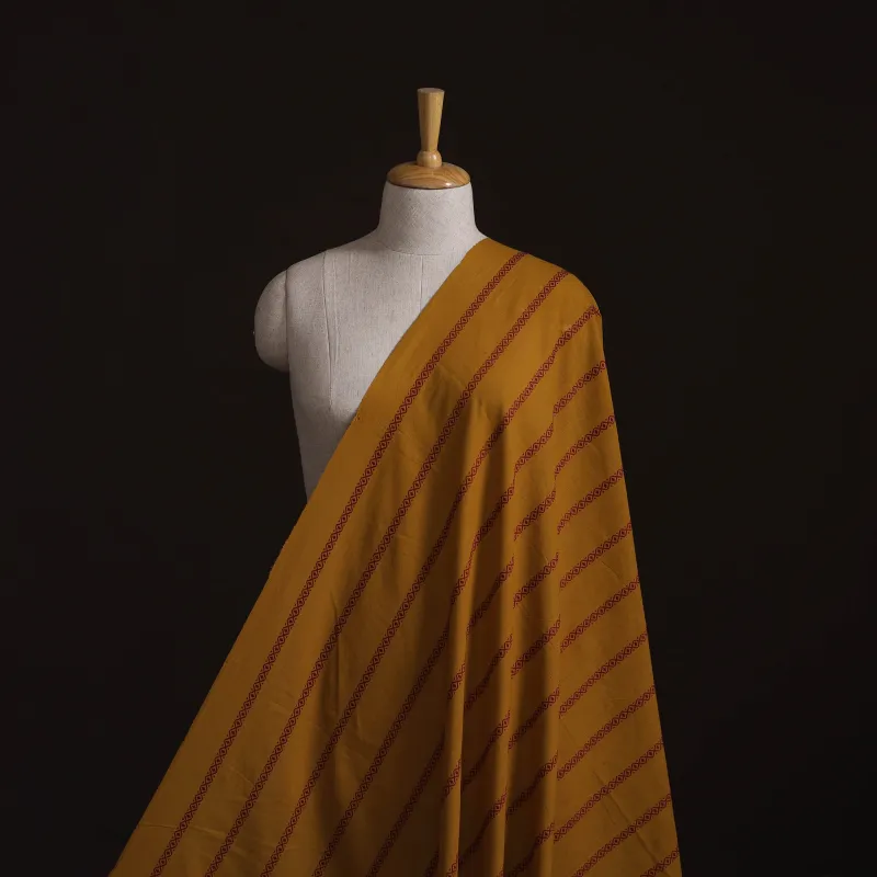 Yellow - Prewashed Cotton Jacquard Fabric 12 made by Itokri