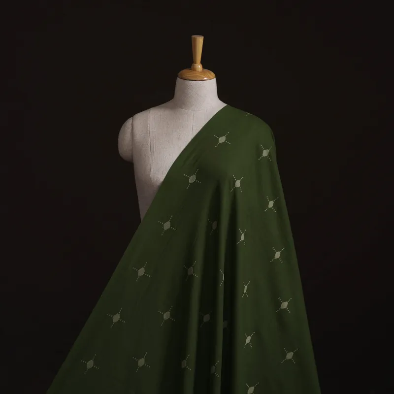 Green - Prewashed Cotton Jacquard Fabric 09 made by Itokri