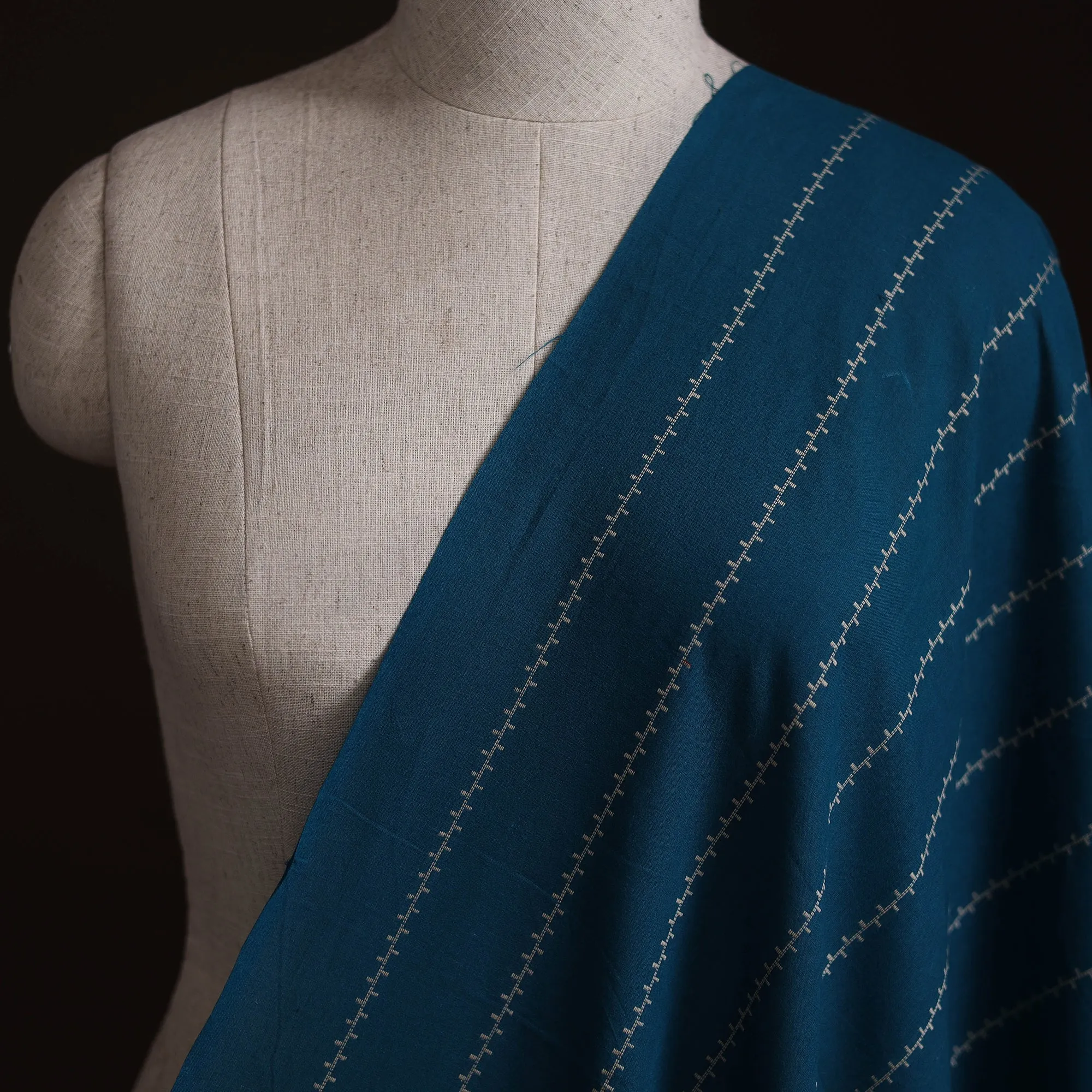 Blue - Prewashed Cotton Jacquard Fabric 06 sold by Itokri product image thumbnail 2