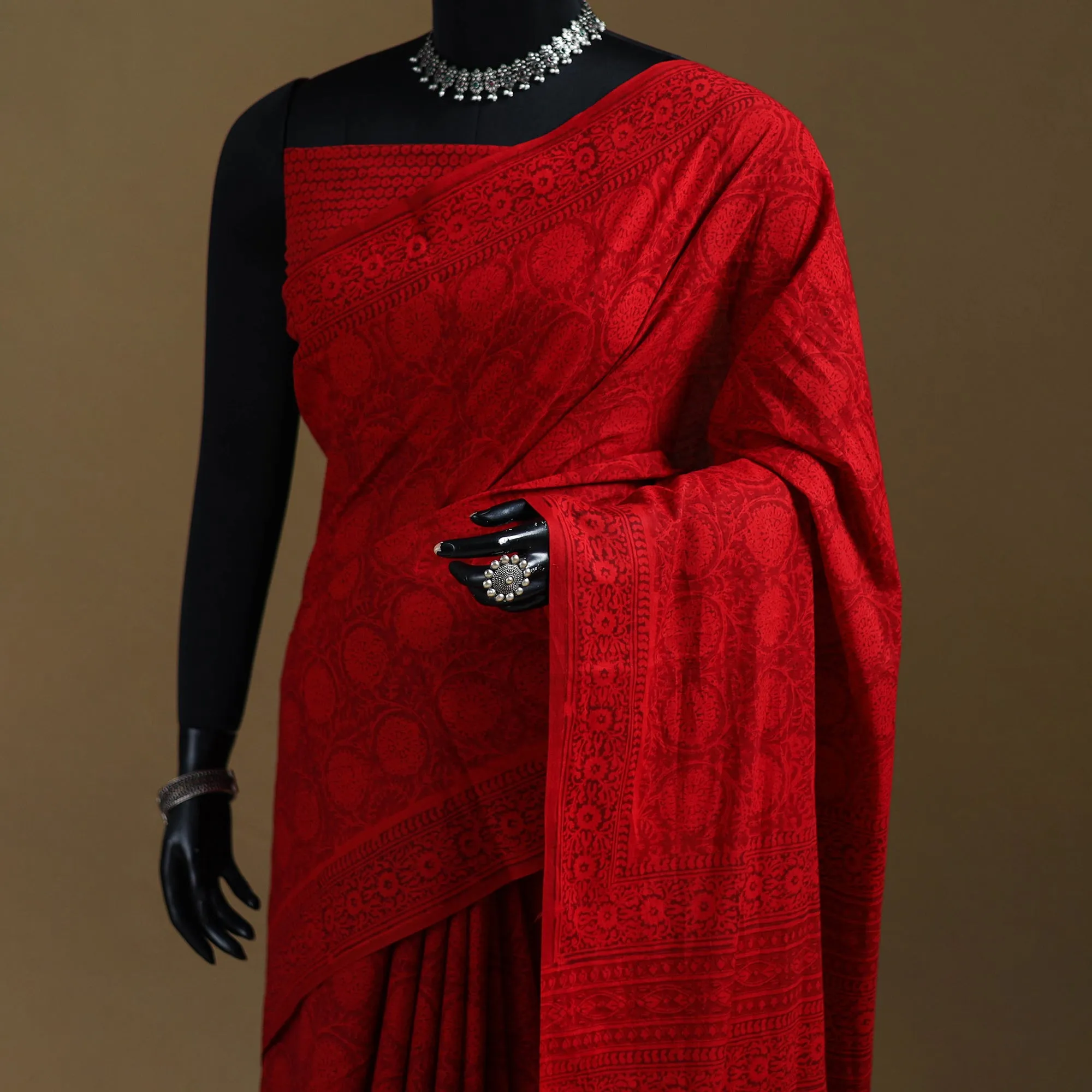 Gamthi Hand Block Print Pure Mul Cotton Saree with Blouse Piece 56 sold by Itokri product image thumbnail 2