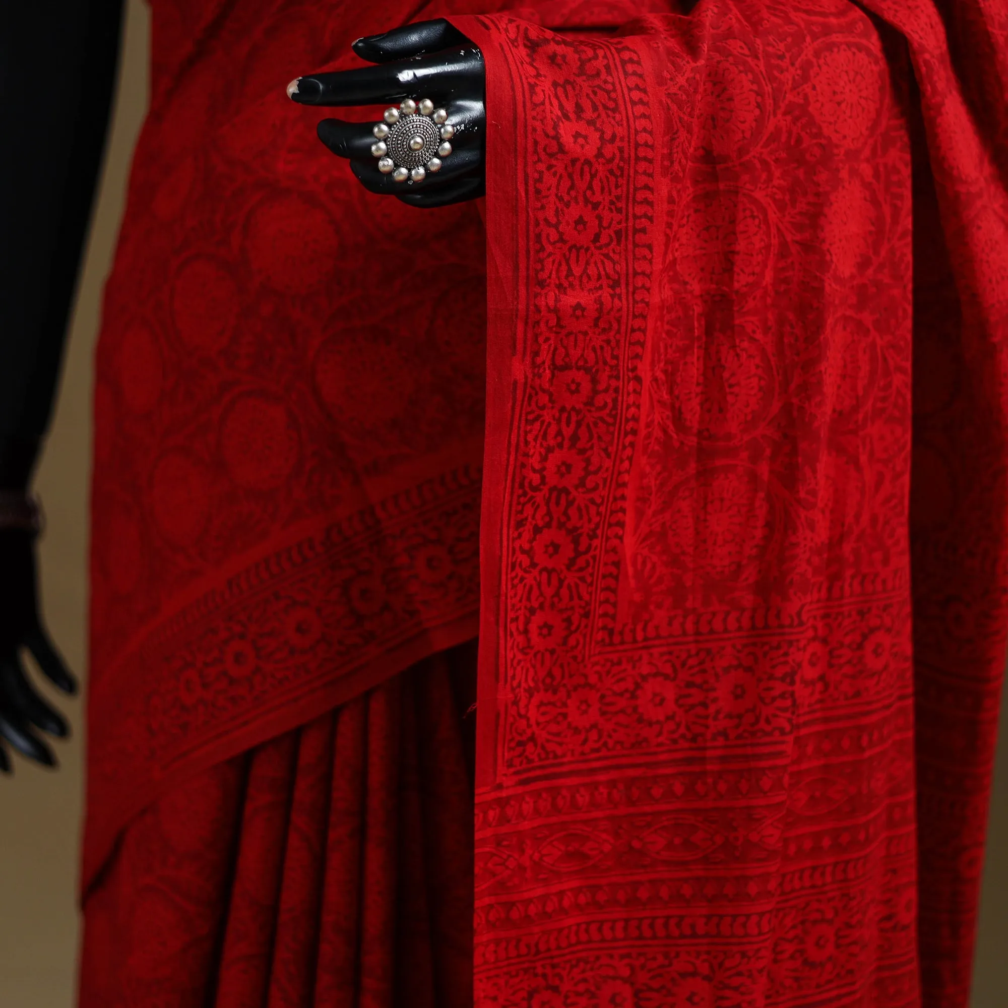 Gamthi Hand Block Print Pure Mul Cotton Saree with Blouse Piece 56 sold by Itokri product image thumbnail 4