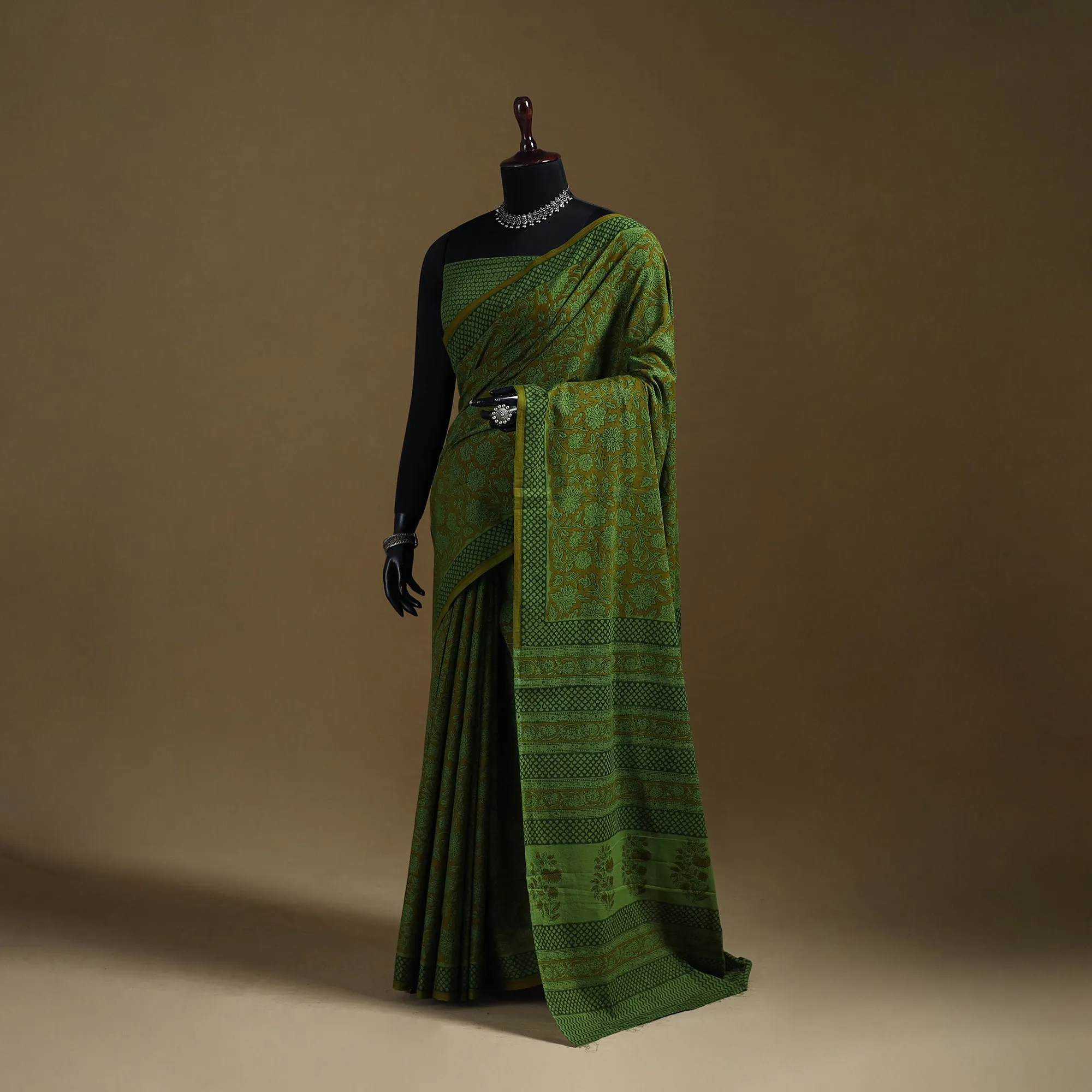 Gamthi Hand Block Print Pure Mul Cotton Saree with Blouse Piece 06 sold by Itokri