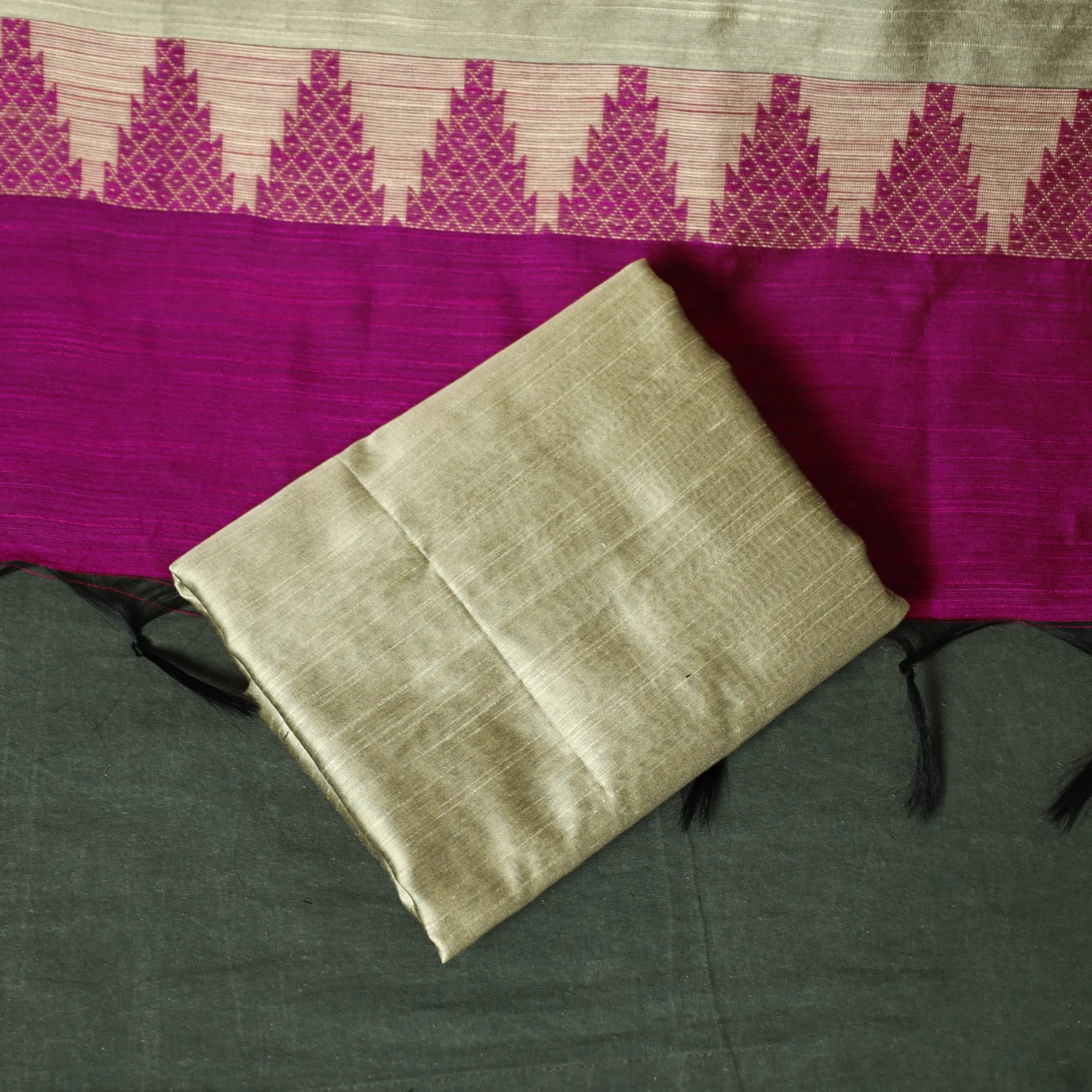 Mangalagiri Silk Cotton Thread Work 3pc Unstitched Dress Material Suit Set 27 sold by Itokri product image thumbnail 5