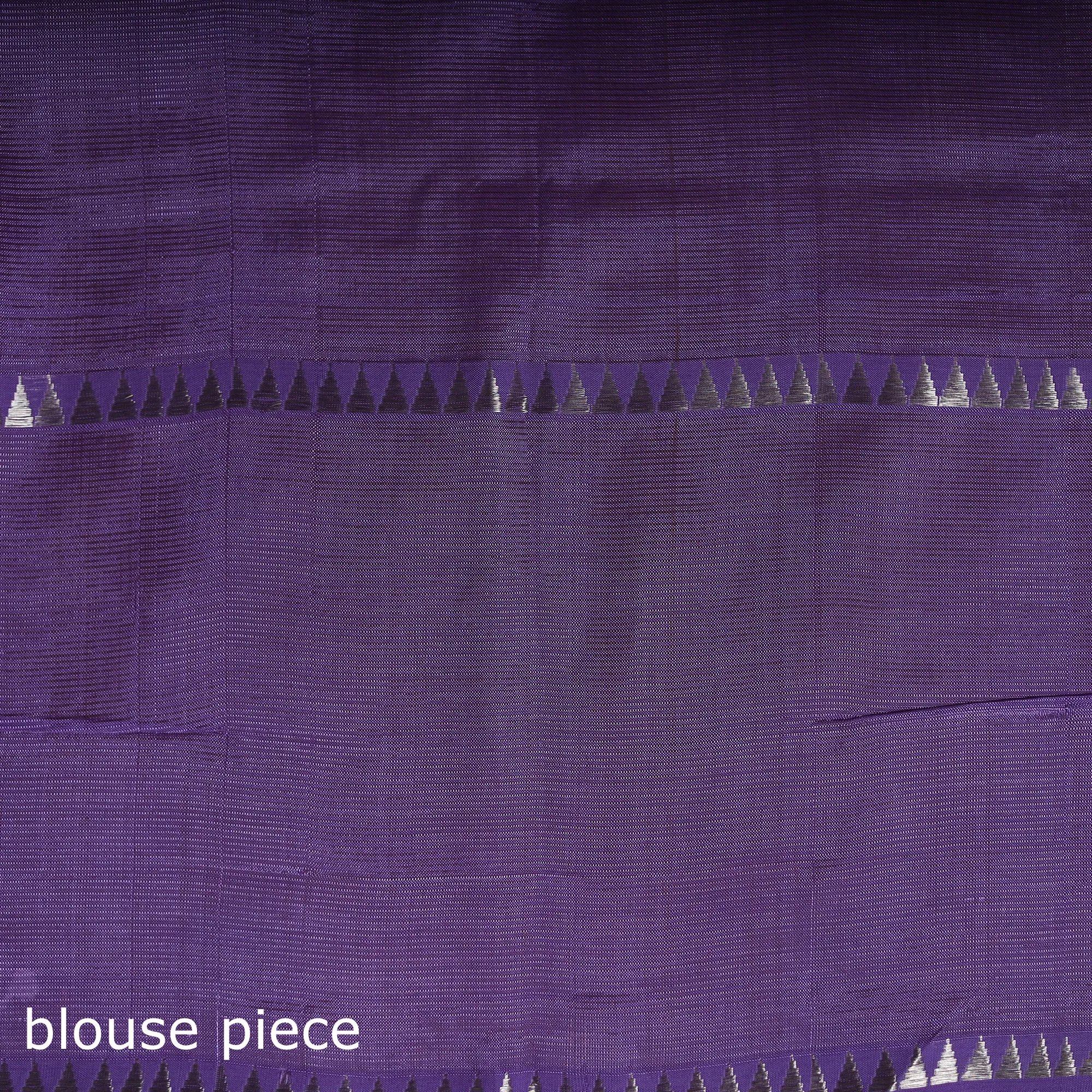 Purple - Mangalagiri Handwoven Pure Silk Pattu Saree 32 sold by Itokri product image thumbnail 5