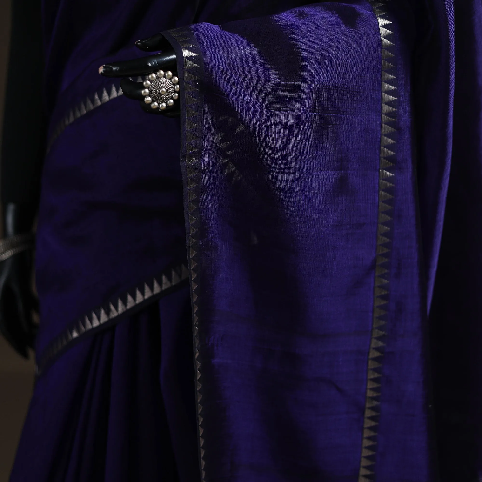 Blue - Mangalagiri Handwoven Pure Silk Pattu Saree 28 sold by Itokri product image thumbnail 3