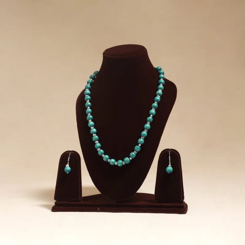 Green - Handmade Wooden Beads GS Necklace Set 02 made by Itokri
