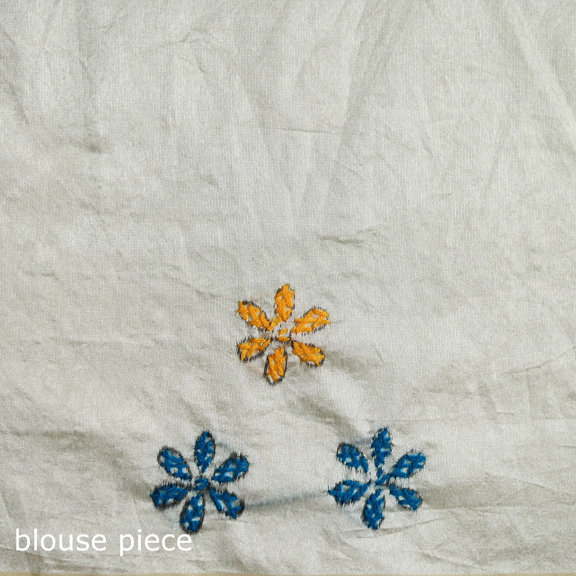 White - Bengal Nakshi Kantha Hand Embroidered Silk Saree 26 sold by Itokri product image thumbnail 5