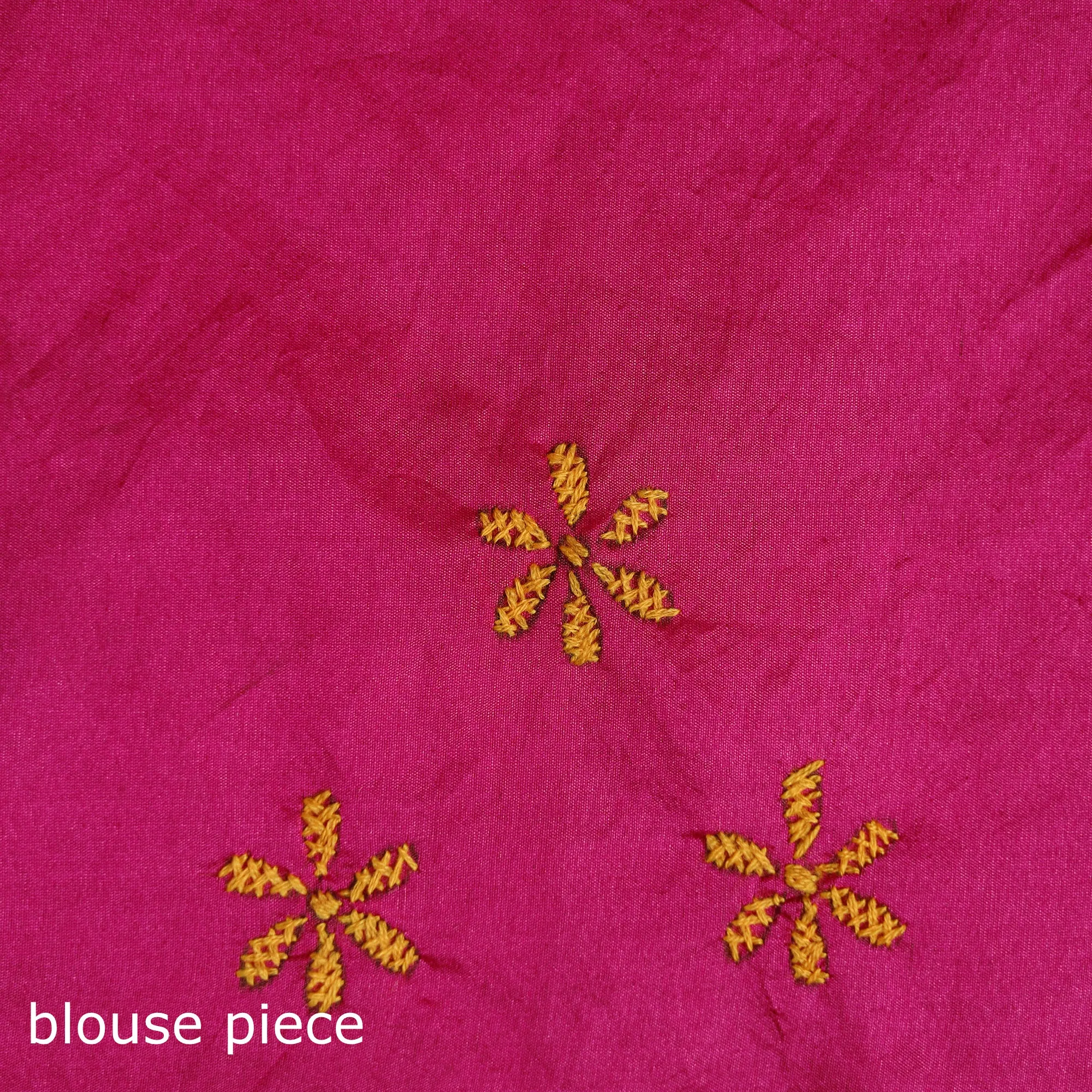 Pink - Bengal Nakshi Kantha Hand Embroidered Silk Saree 22 sold by Itokri product image thumbnail 5