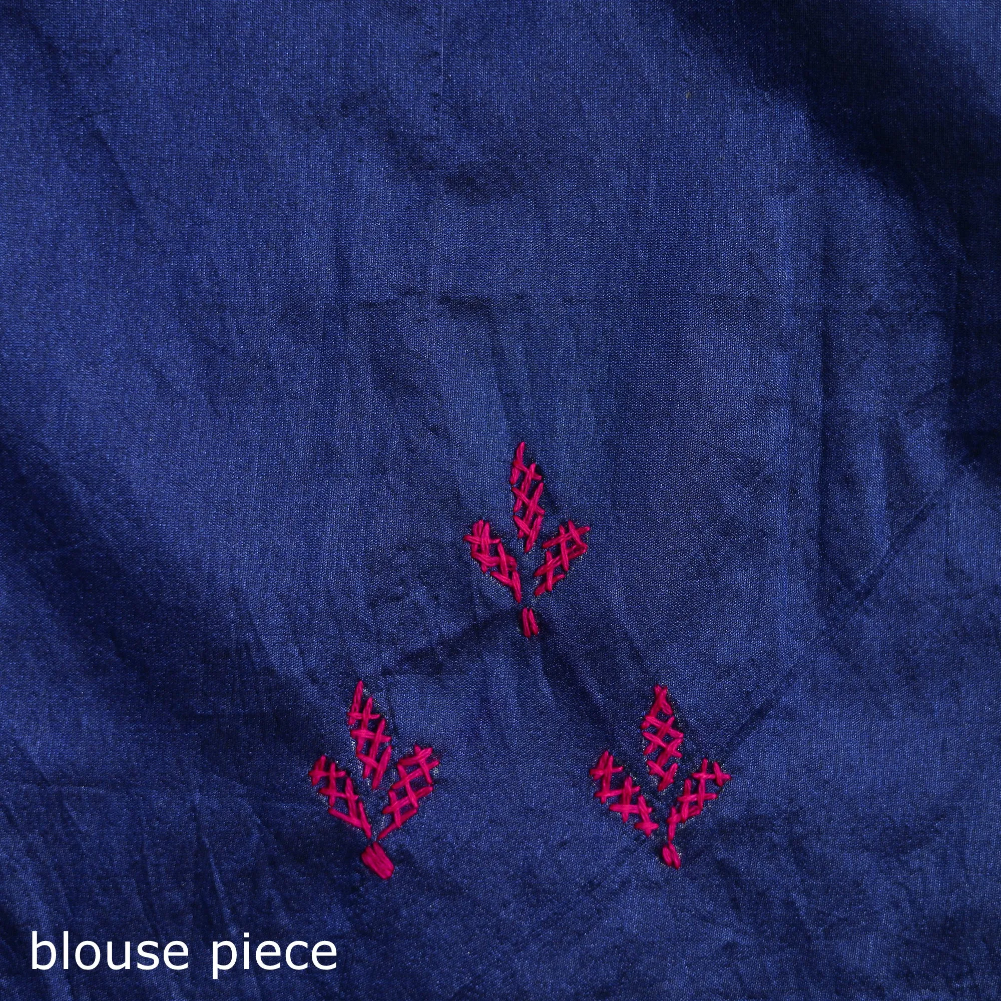 Blue - Bengal Nakshi Kantha Hand Embroidered Silk Saree 12 sold by Itokri product image thumbnail 5