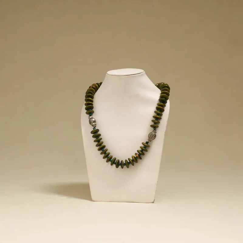 Green - Channapatna Handcrafted Wooden Necklace 59 made by Itokri