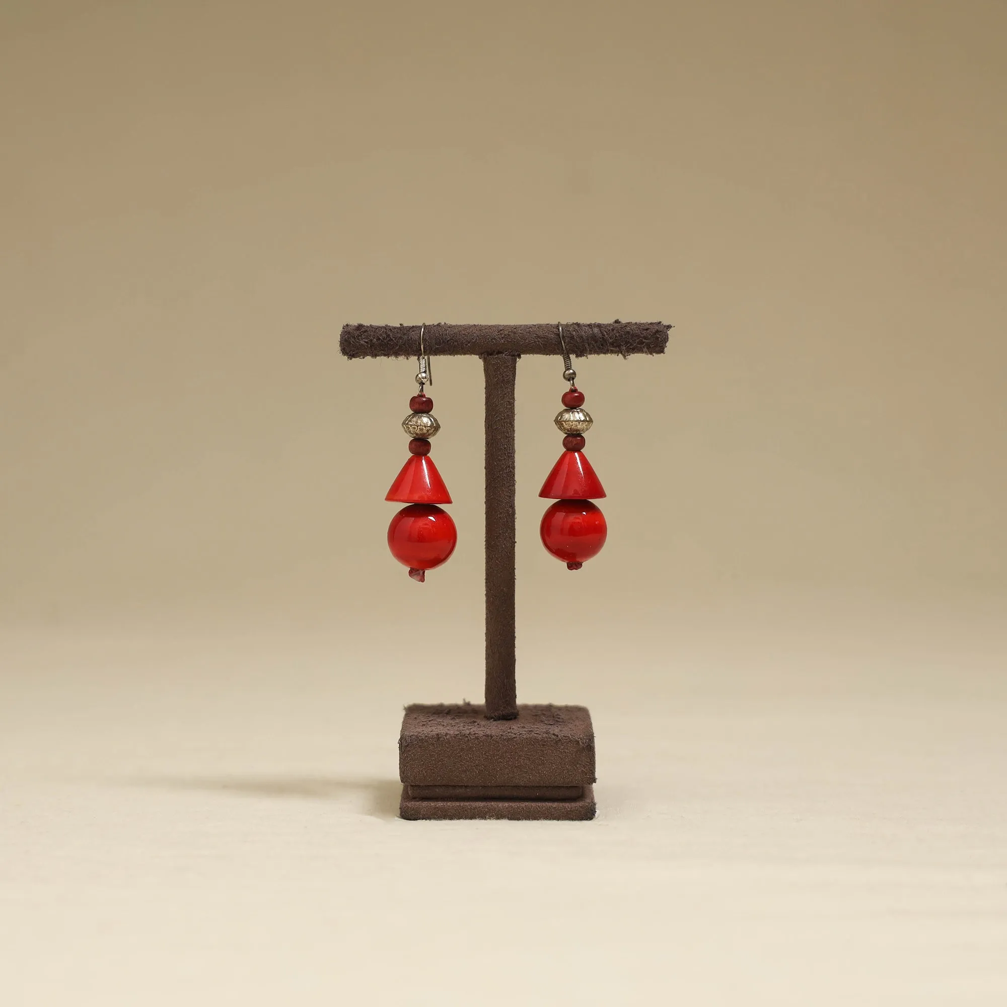 Red - Channapatna Handcrafted Wooden Earrings 44 sold by Itokri