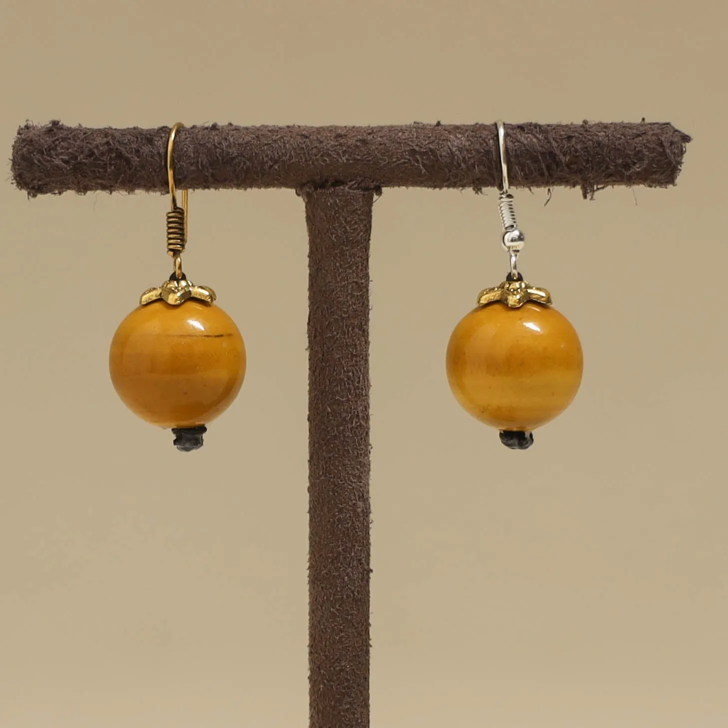 Yellow - Channapatna Handcrafted Wooden Earrings 40 sold by Itokri product image thumbnail 2