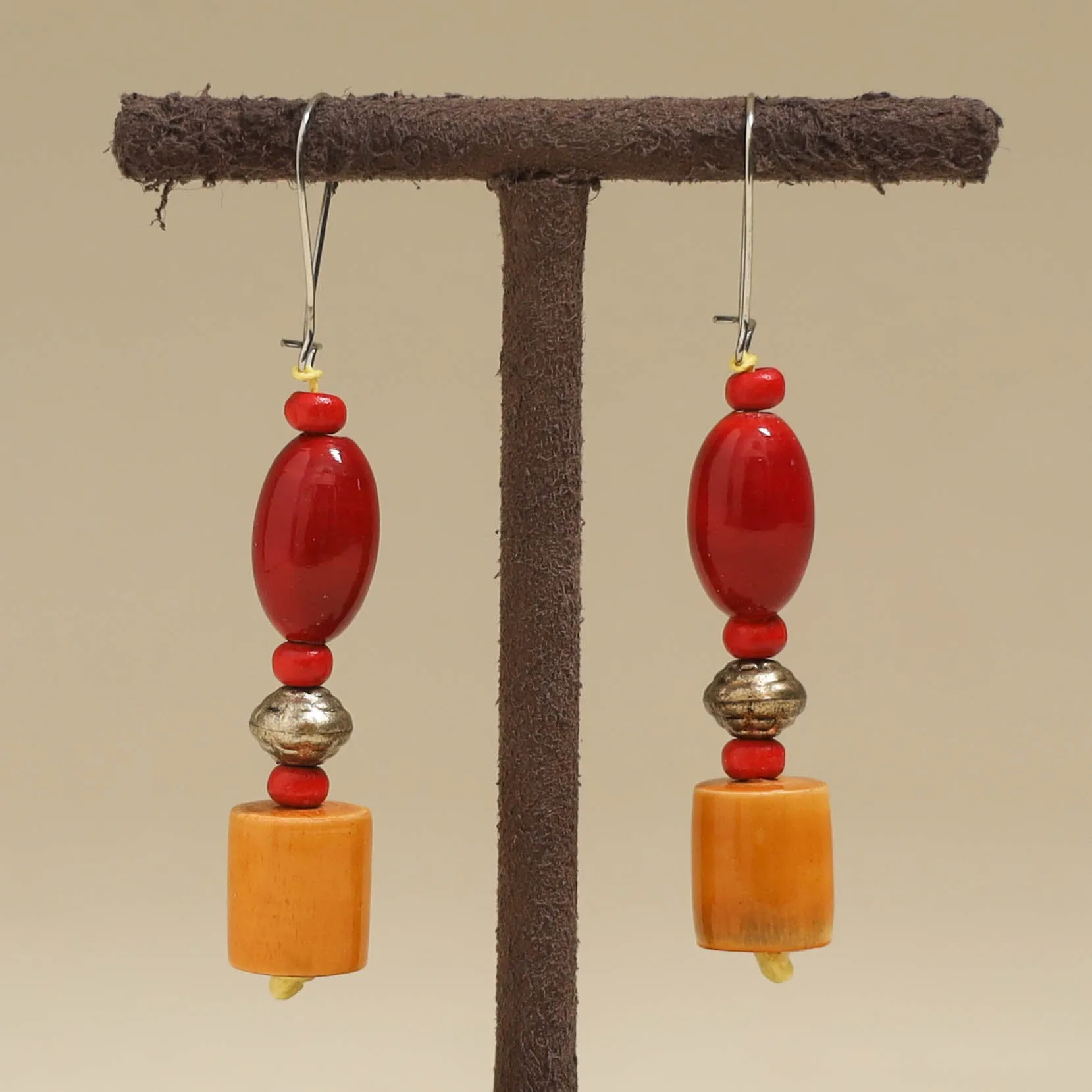 Orange - Channapatna Handcrafted Wooden Earrings 31 sold by Itokri product image thumbnail 2