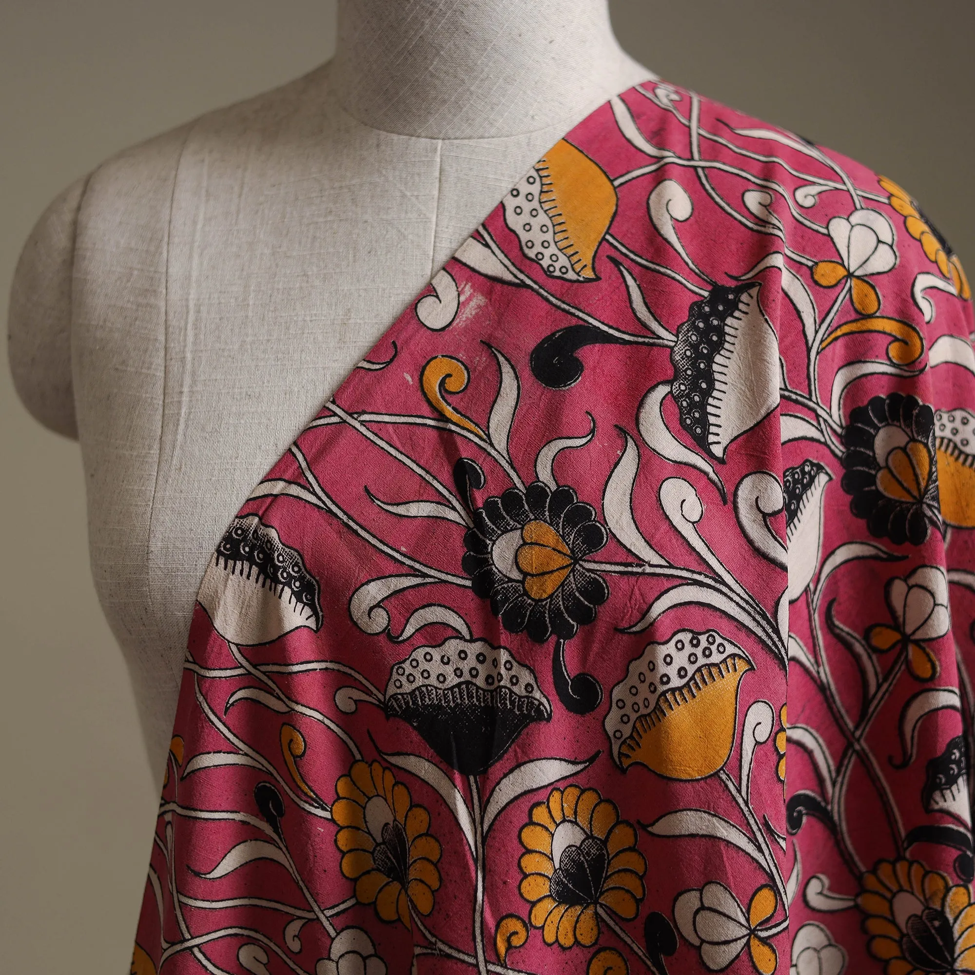 Pink - Kalamkari Printed Cotton Fabric 03 sold by Itokri product image thumbnail 2